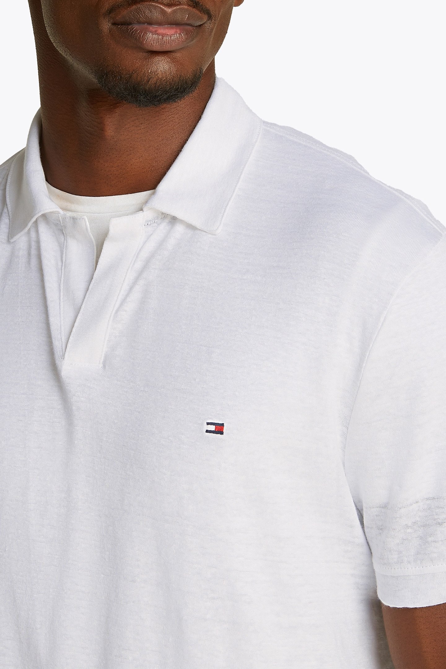 PURE LINEN REG POLO WHITE 6