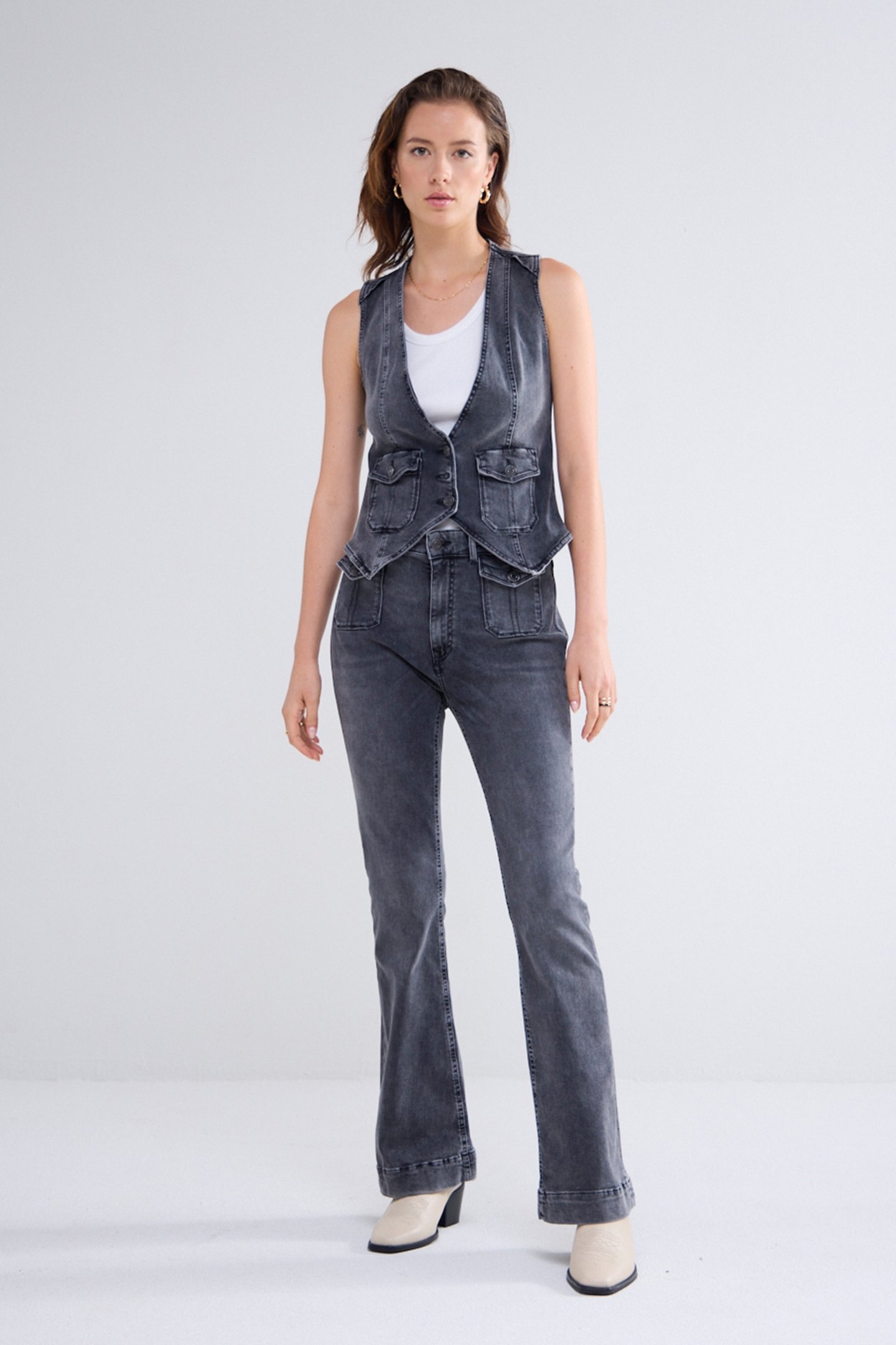 DENIM GILET COTTON BLACK DENIM BLACKS 3