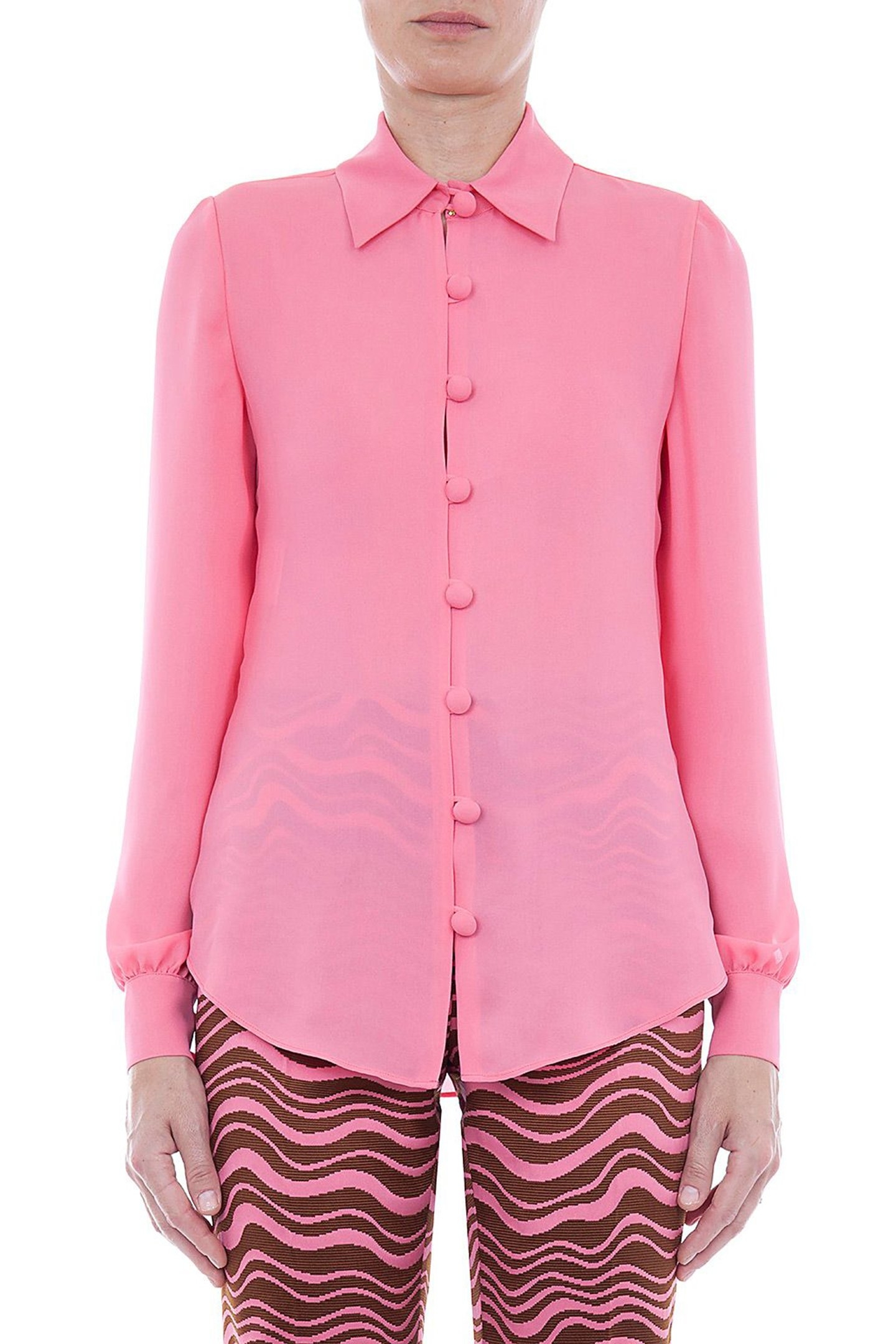 SILK CHARMEUSE SHIRT 60'S PINK 1