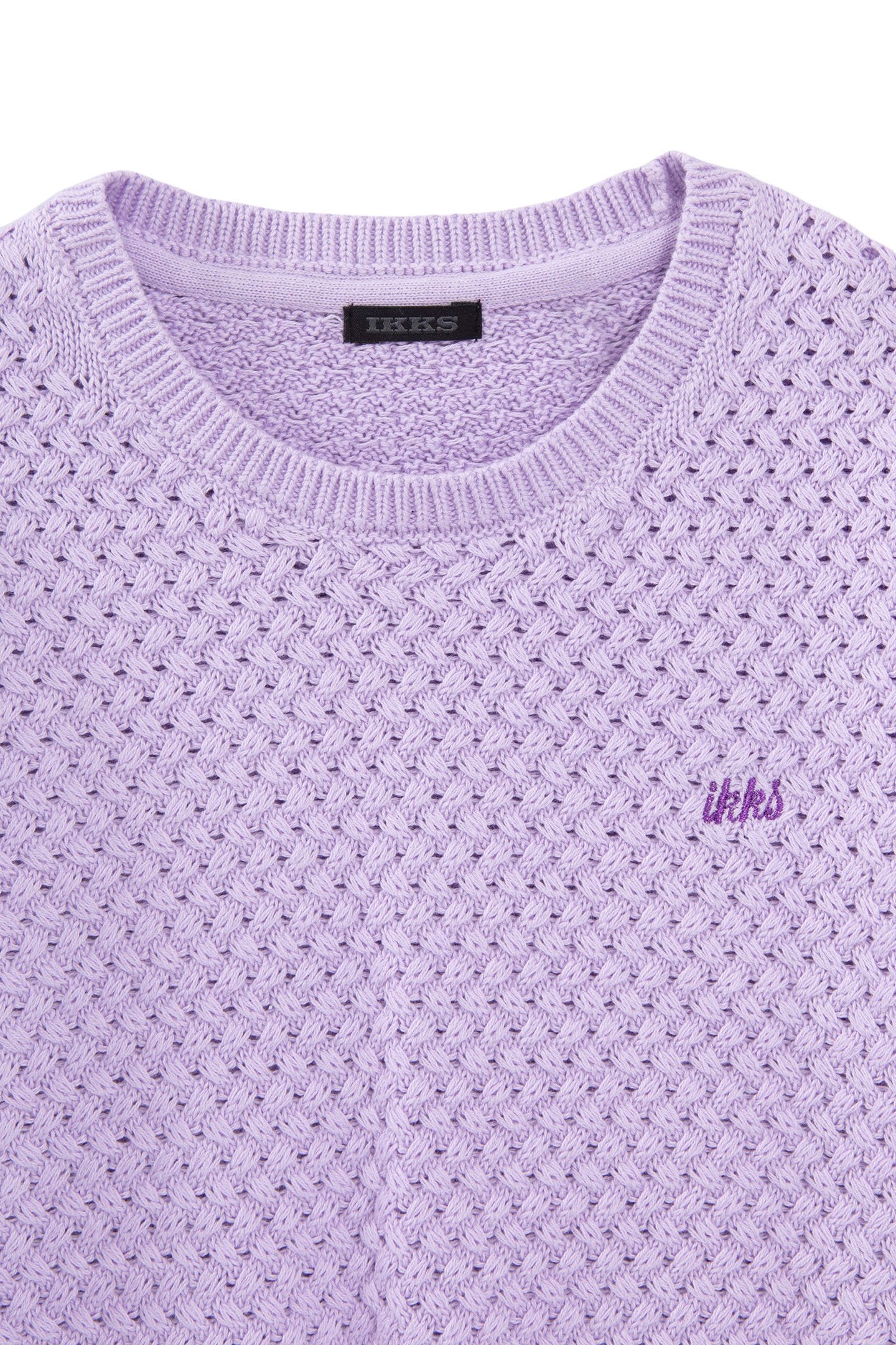 GIRLS' LILAC CROSS STITCH KNIT SWEATER 3