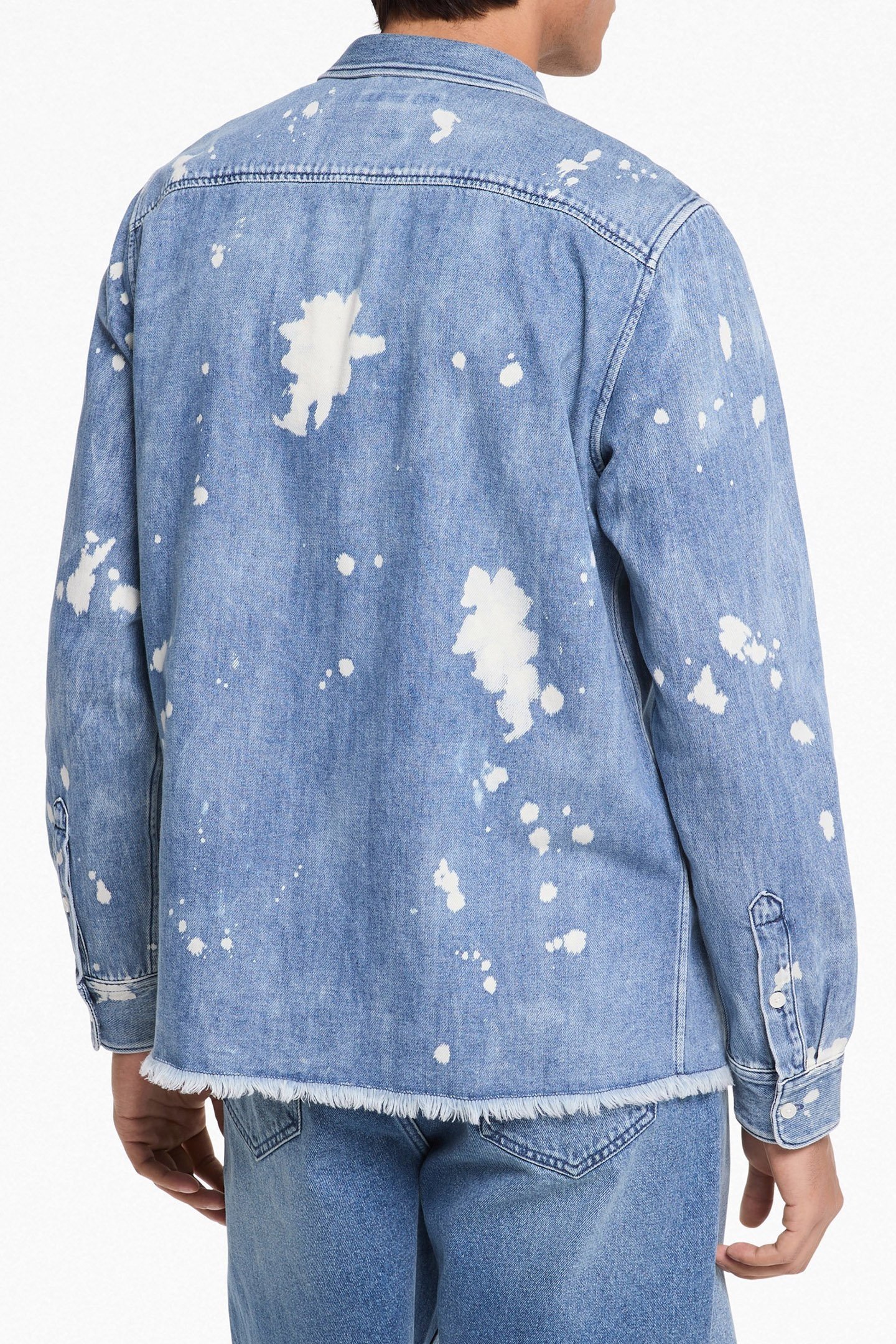 OVERSIZED DENIM SHIRT IN SPLATTER PRINT 2