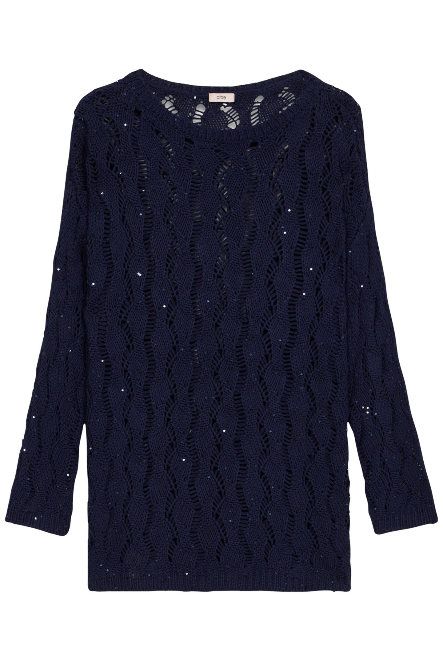 OPENWORK SWEATER WITH TINY SEQUINS BLUE 3