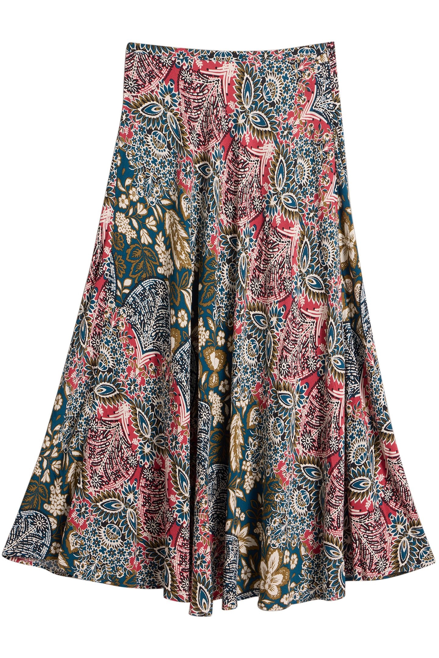 HOPE BIAS CUT MAXI SKIRT TEAL PRINT 3