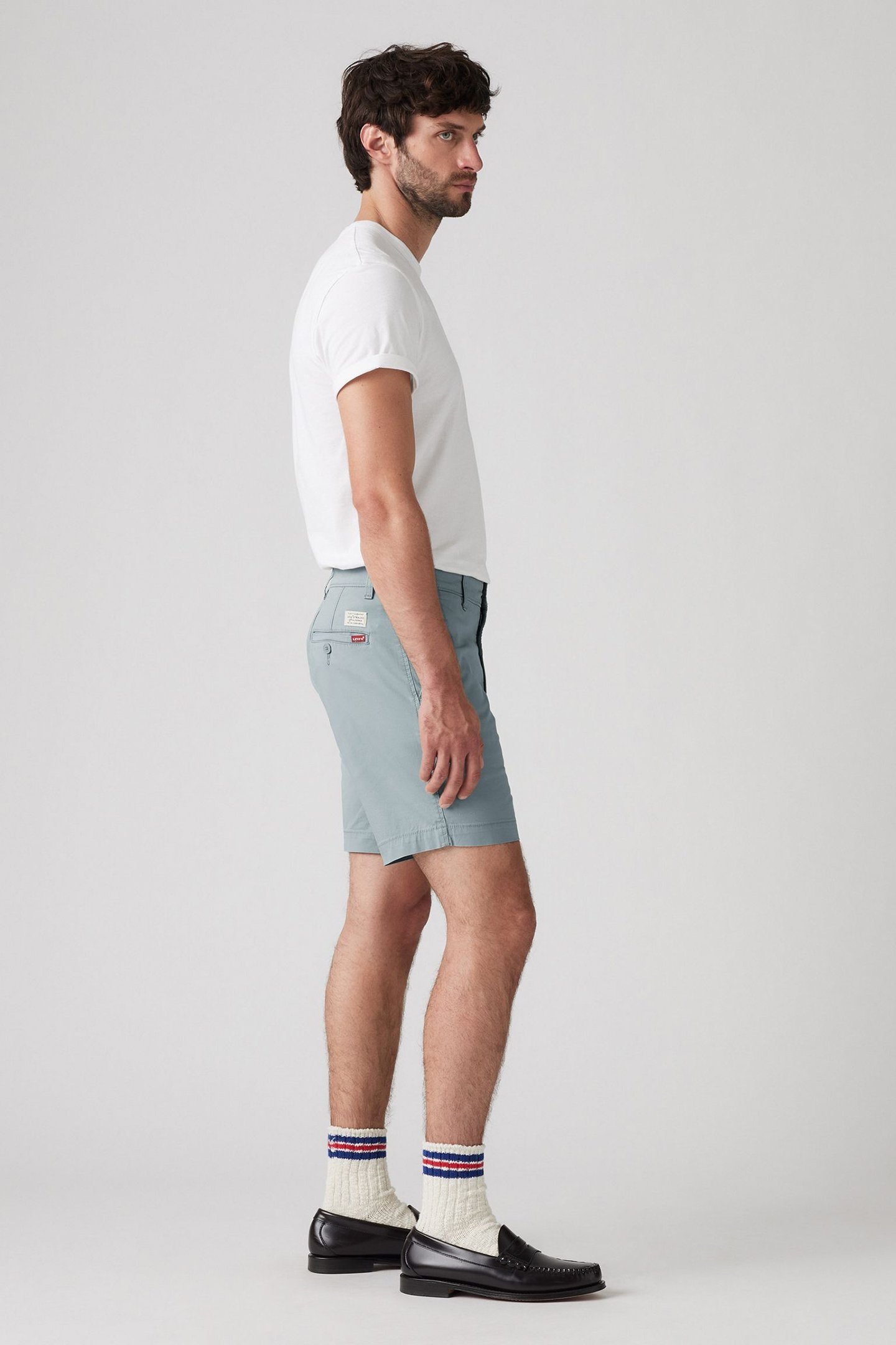 XX CHINO SHORTS II STEAM BLUE COTTON LINEN 4