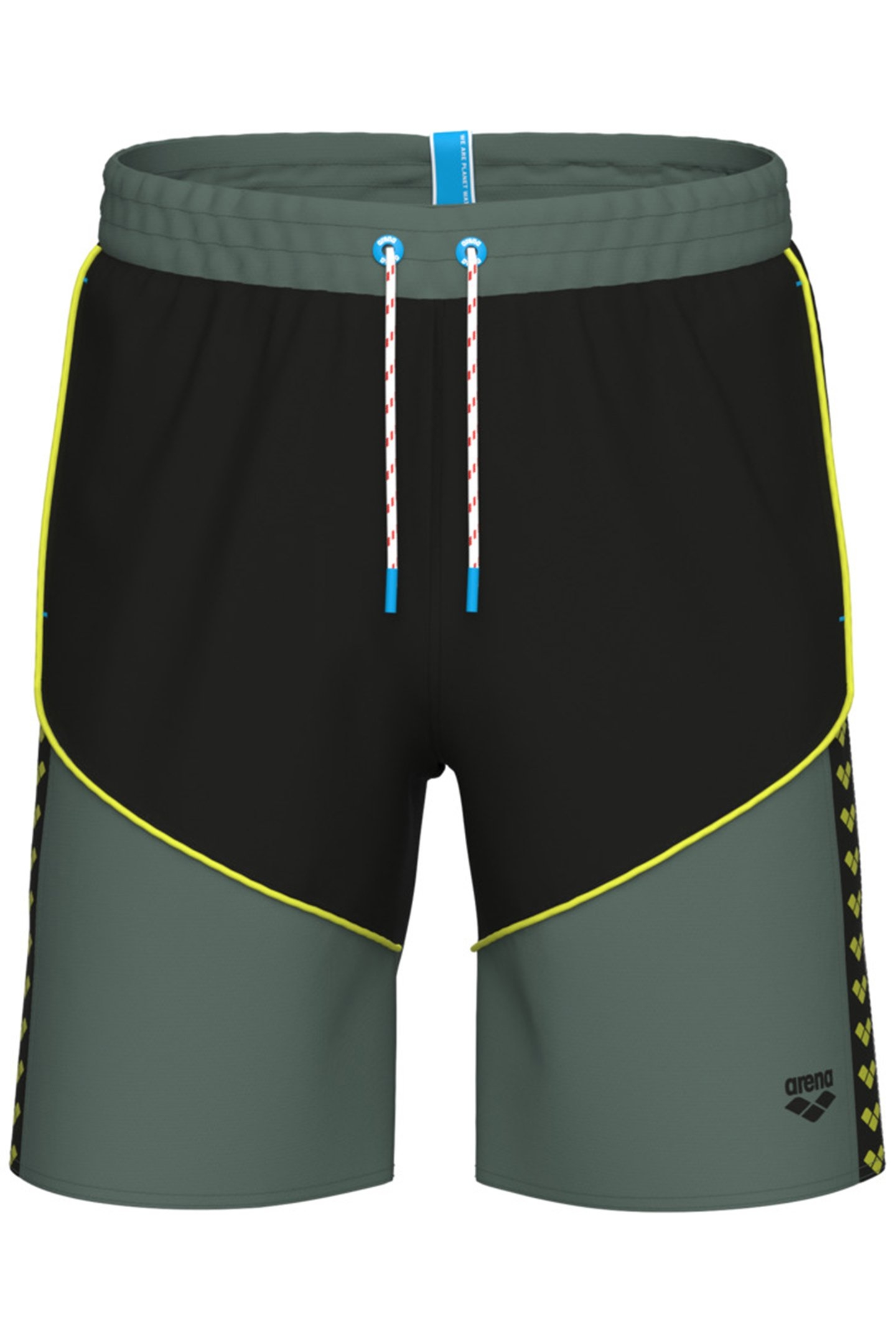 MEN'S ARENA TEAM STRIPE BERMUDA PANEL BLACK-SAGE-SOFT GREEN 4