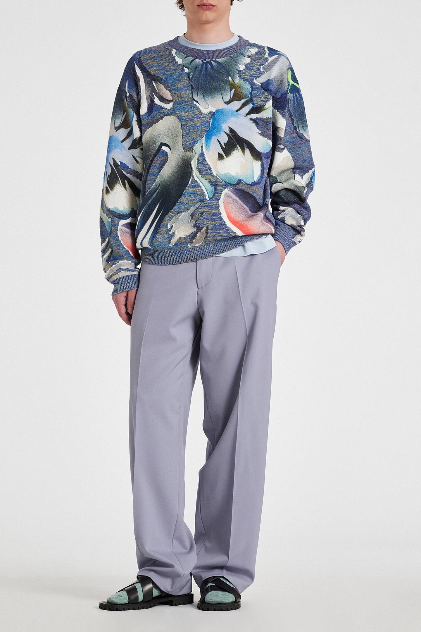 MENS SWEATER CREW NECK INDIGO 3