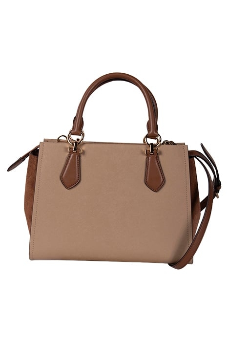 MEDIUM SATCHEL BAG IN CAMEL AND TAN 4