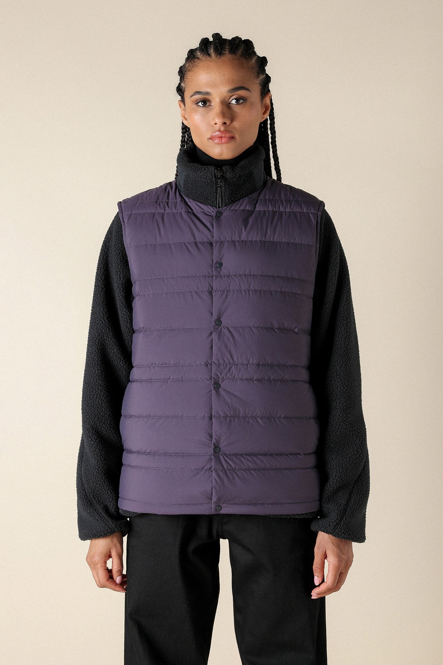 UNISEX SL BT LIGHTWEIGHT DOWN VEST MIDNIGHT PLUM 1