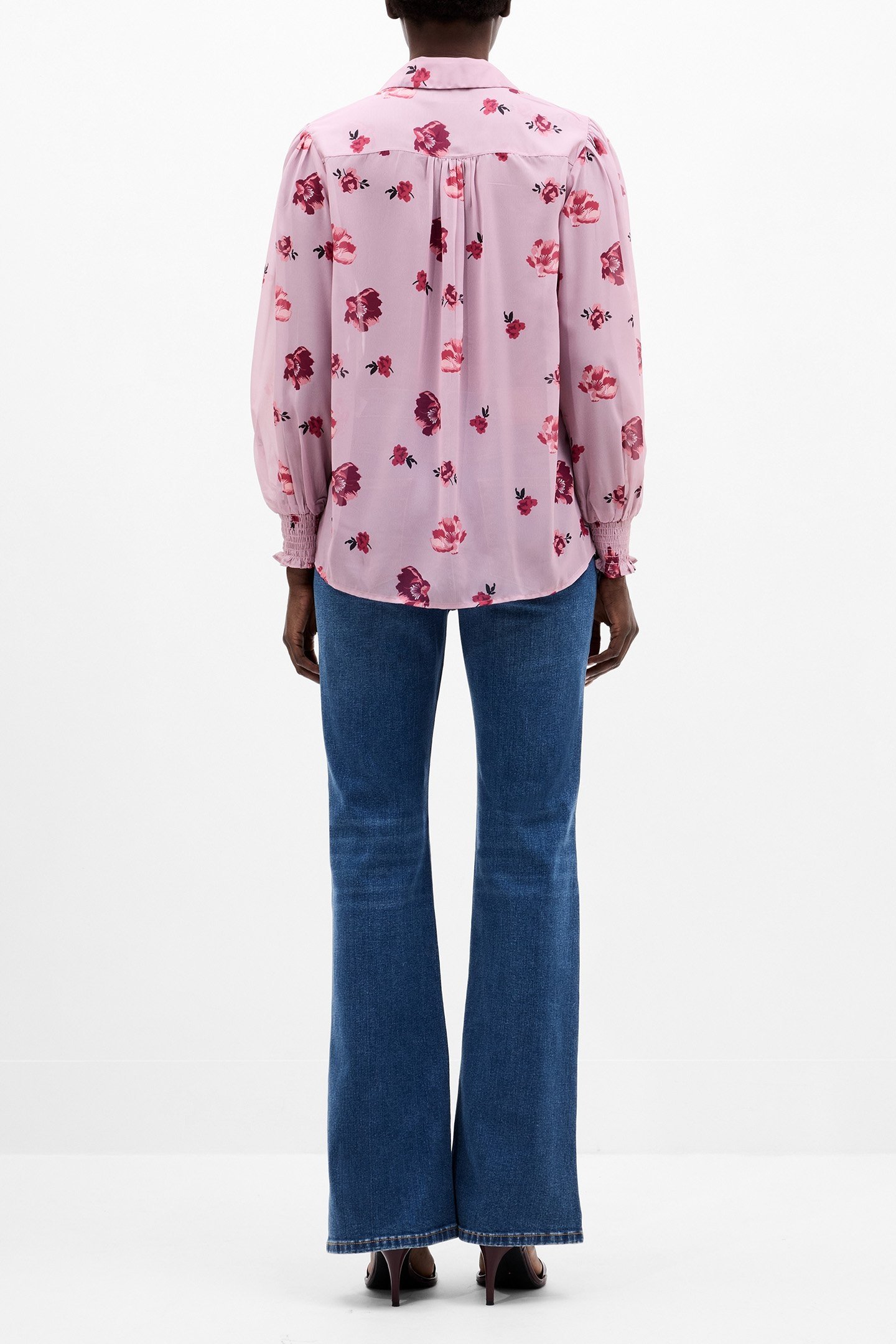 ELLA ROSE GEORGETTE LONG SLEEVE TOP SWEETPEA MULTI 2