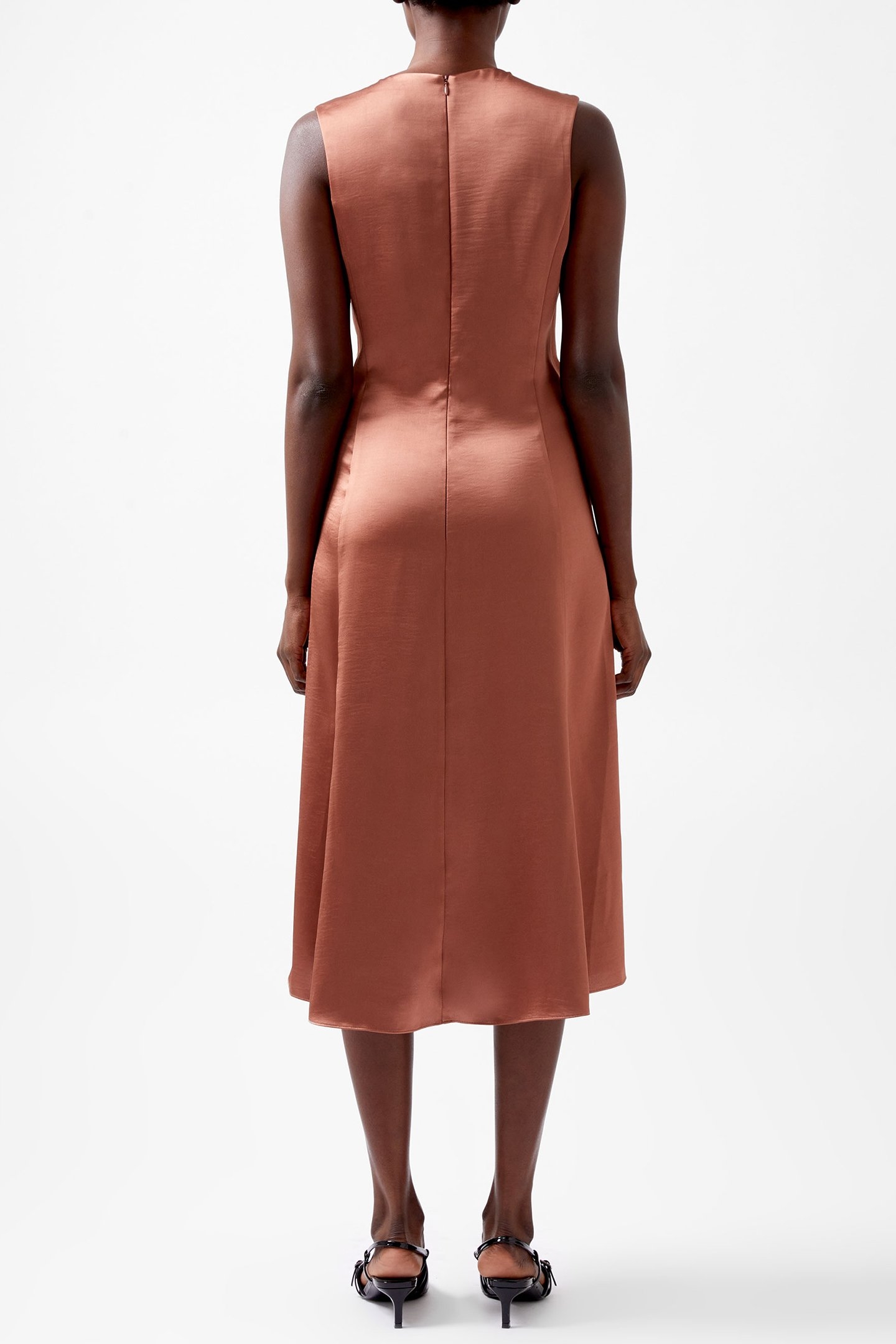 IRINA SATIN SLVLSS COWL NK DRS RUSSET BROWN 3