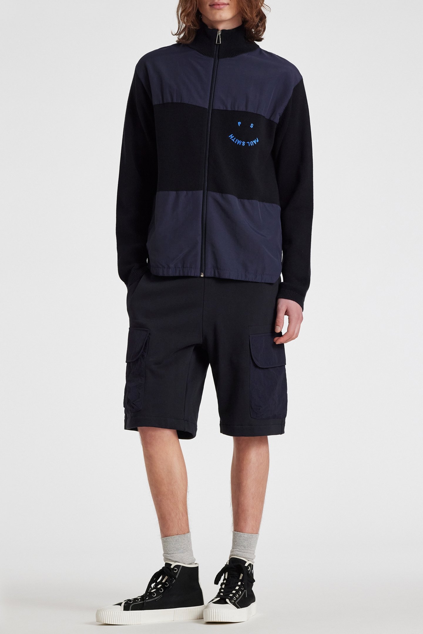 MENS CARDIGAN ZIP THRU HAPPY VERY DARK NAVY 3