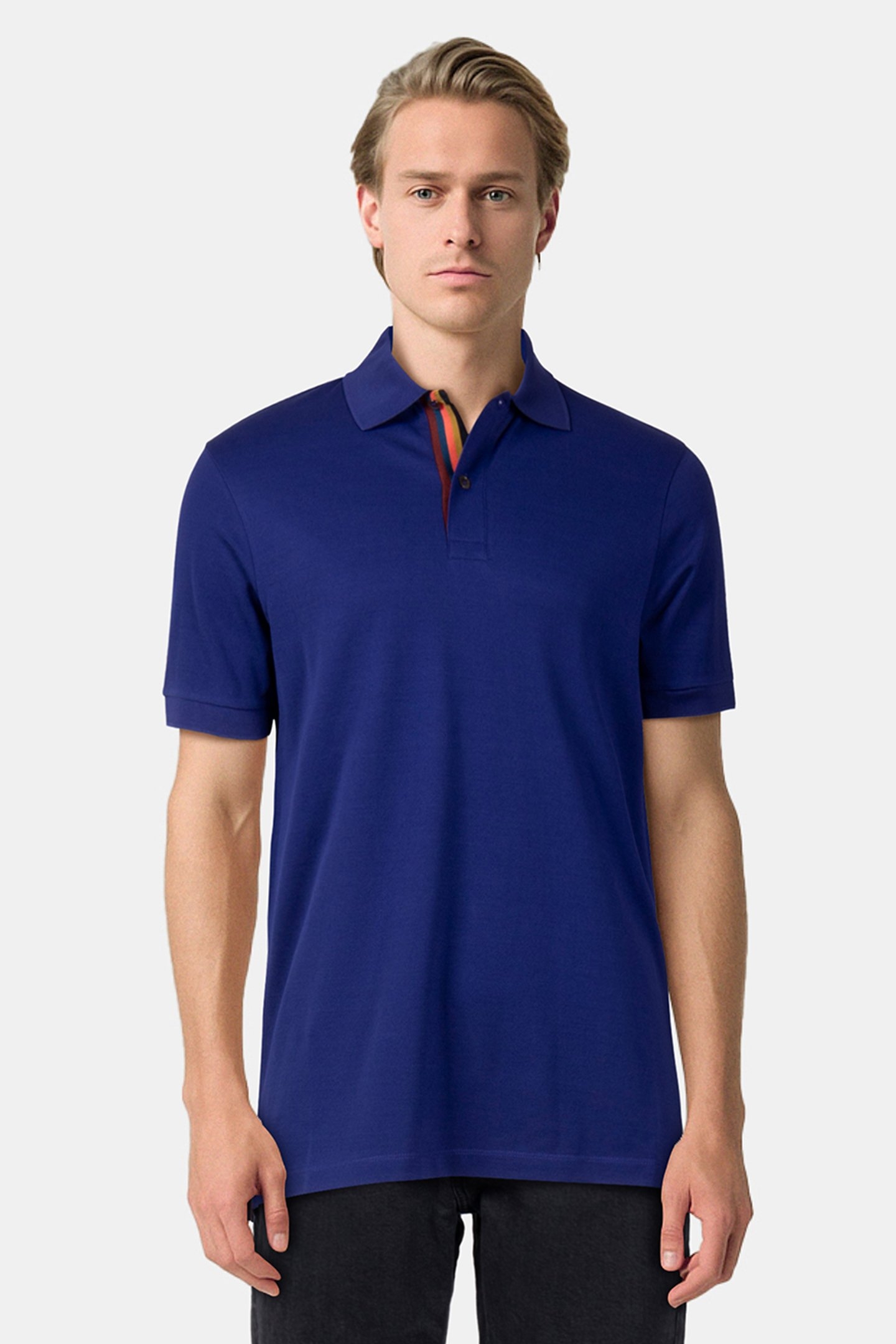 POLO SHIRT STR PLACKET INDIGO 1
