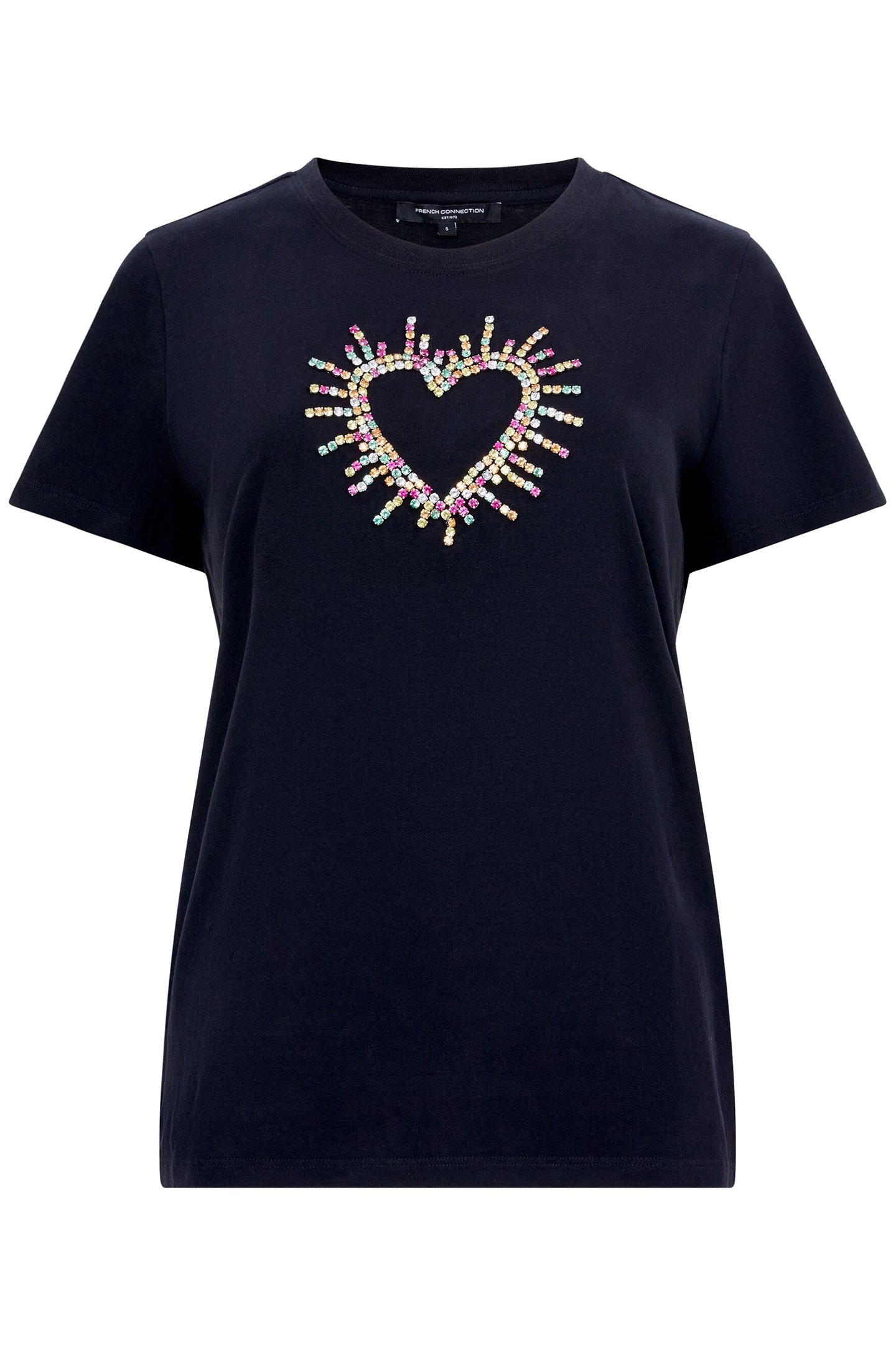 HEART EMBELLISHED S/S TEE BLACK 4