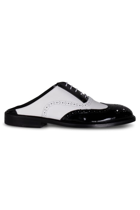 MOSCHINO BROGUE OPEN OXFORD SHOES BLACK 1