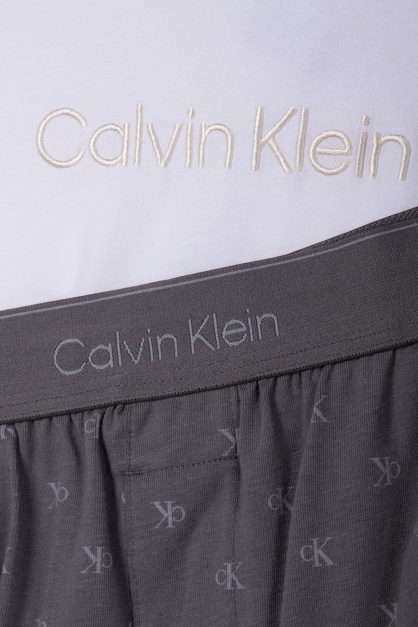 S/S SHORT SET WHITE TOP, D LOGO_SMOKED PEARL BTM 4