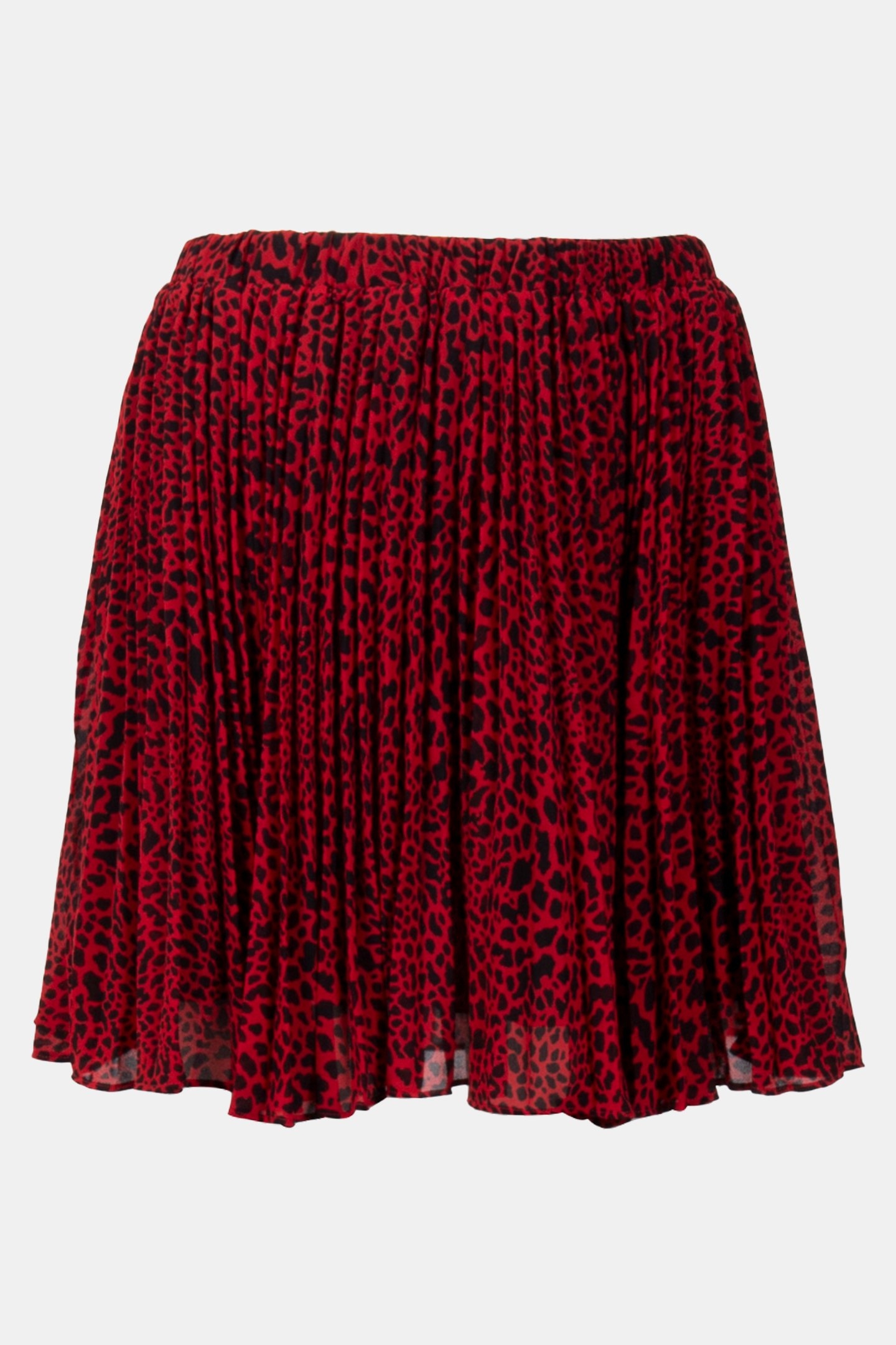 SAT PLEATED SKIRT IN RED ANIMAL PRINT 3