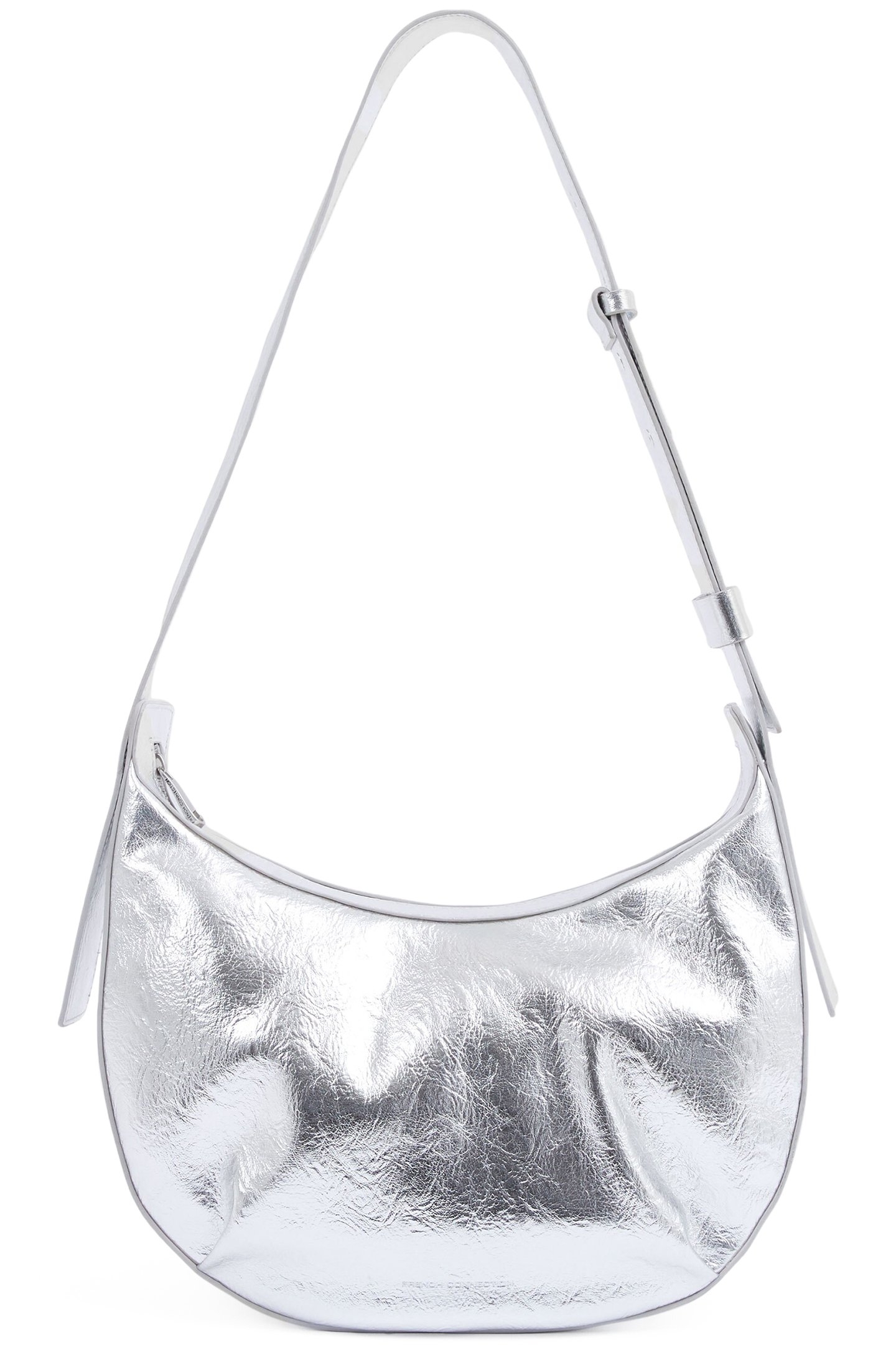 LARGE CROSS BODY BAG METALLIC SILVER 1