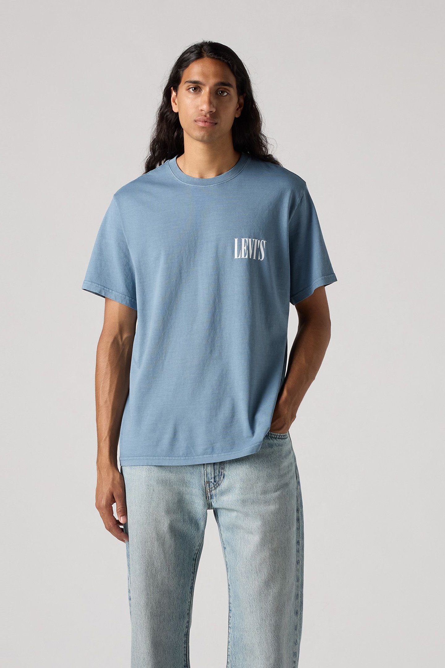 SS RELAXED FIT TEE SSNL SERIF LOGO STEAM 1