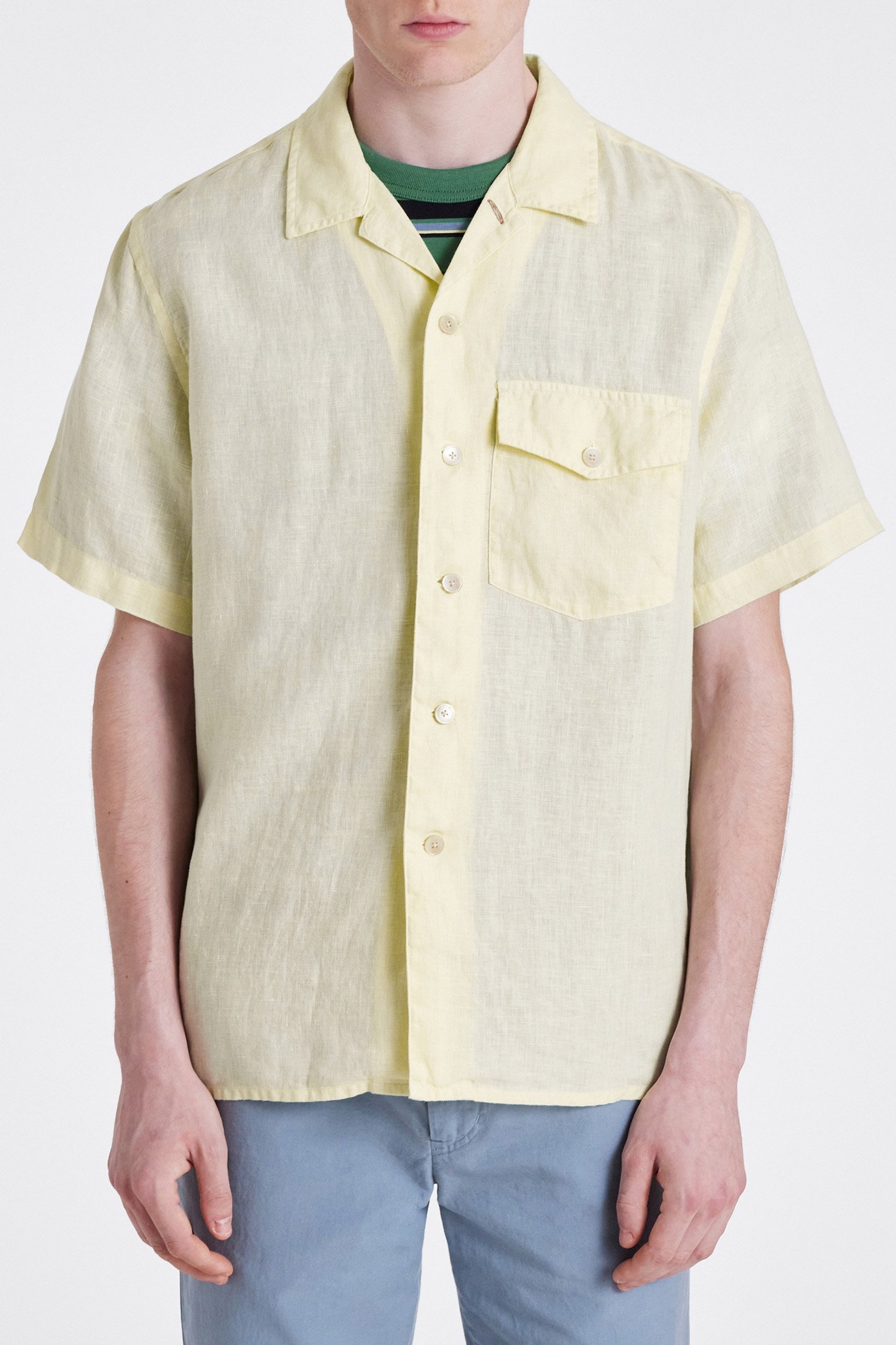 MENS SS CASUAL FIT SHIRT LIME GREEN 1