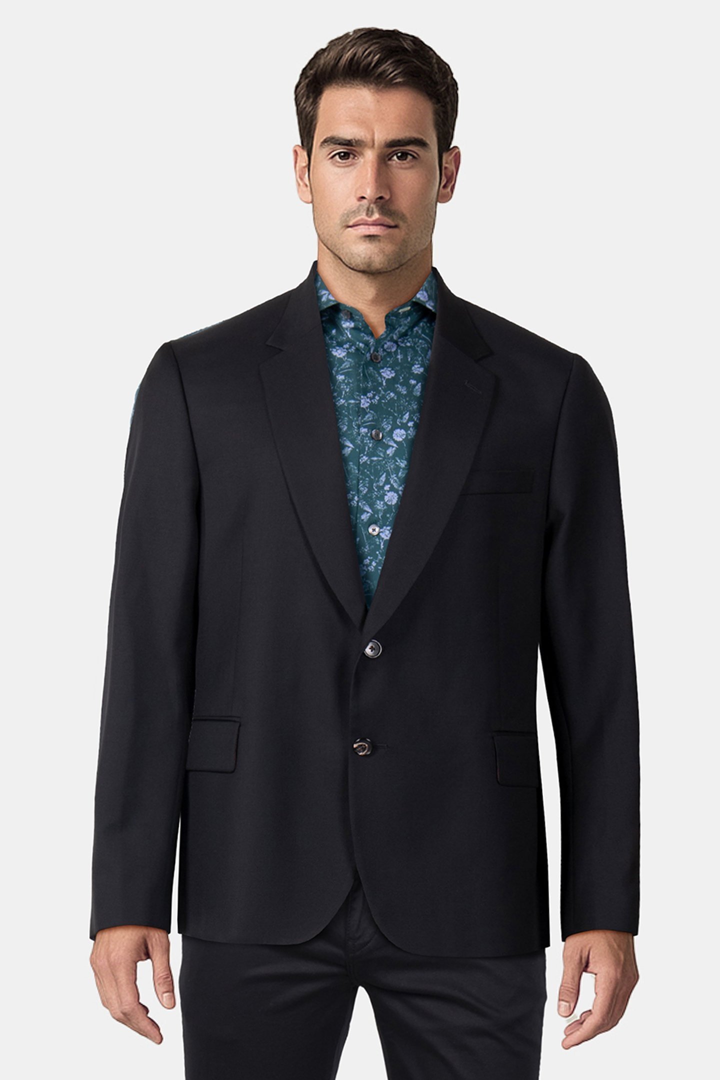 GENTS TAILORED FIT 2 BUTTON JACKET BLACK 1