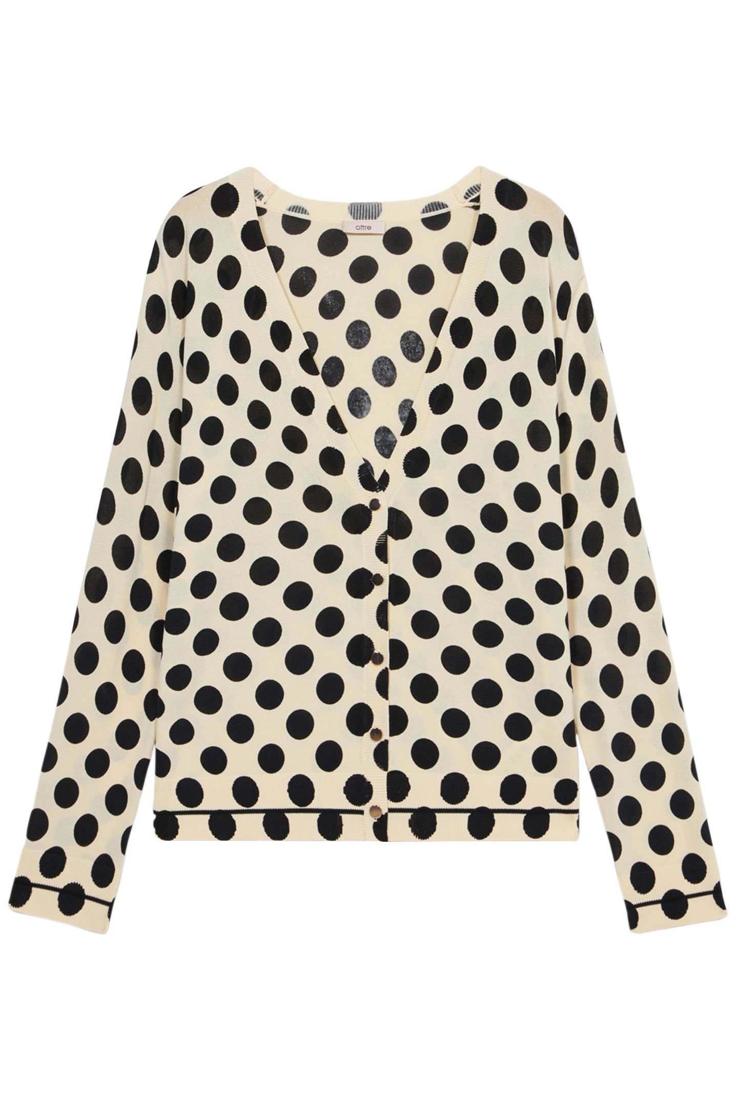 POLKA DOT PRINT CARDIGAN WHITE 3