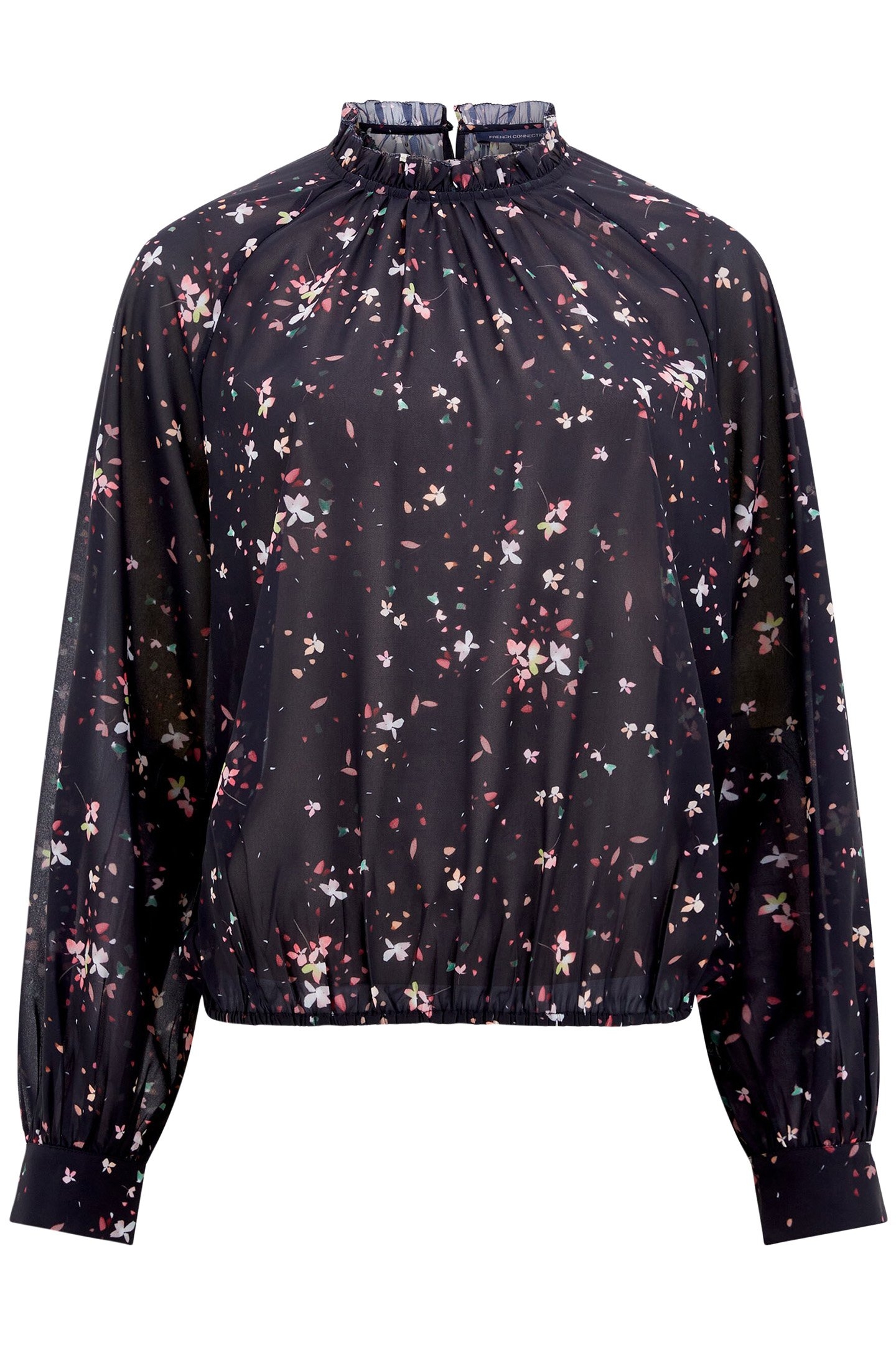 CARINA GEORGETTE HIGH NECK TOP BLACKOUT MULTI 3