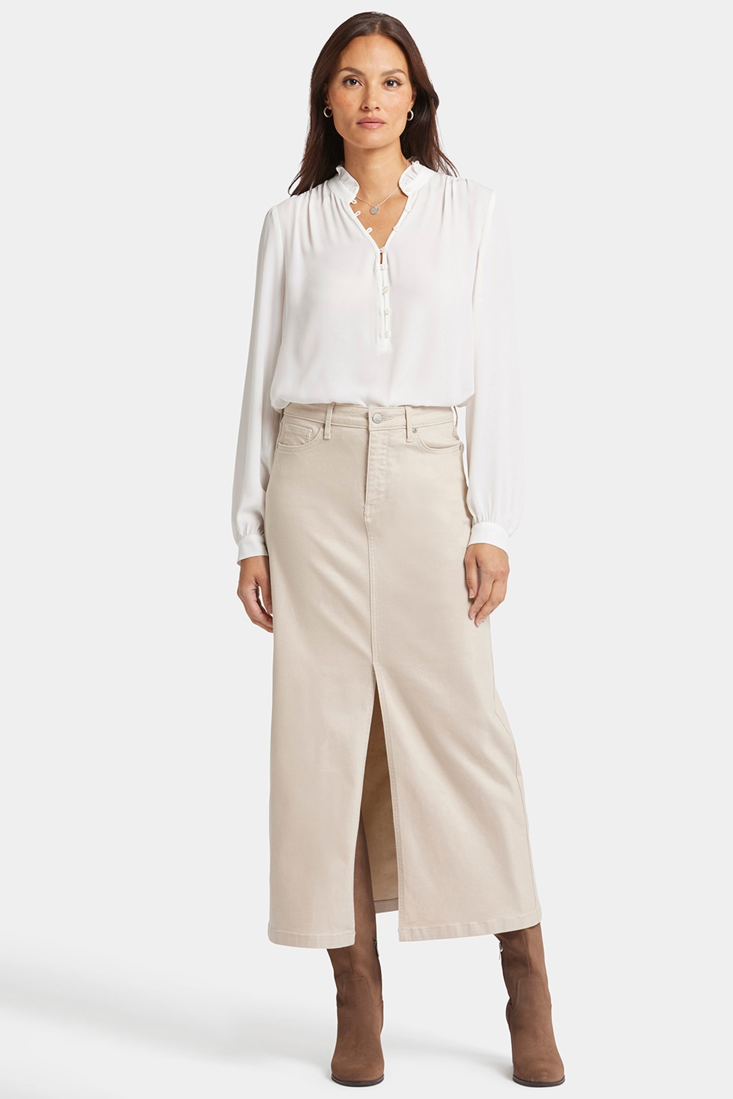 HIGH RISE LONG SKIRT FEATHER 1