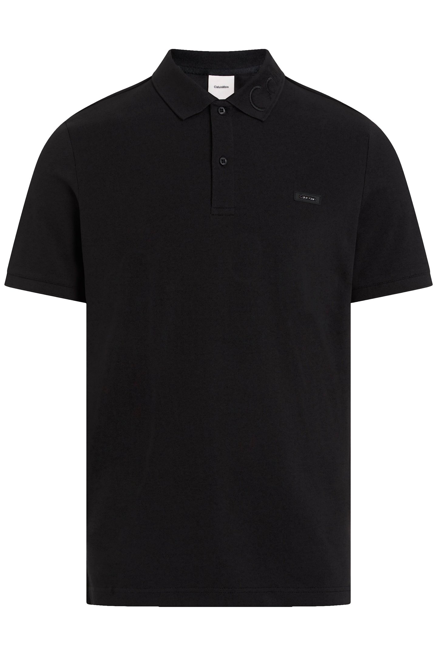 STRETCH PIQUE LOGO CK SLIM FIT POLO, BLACK 4