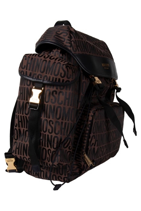 ALLOVER LOGO MULTI-POCKET BACKPACK BROWN 4