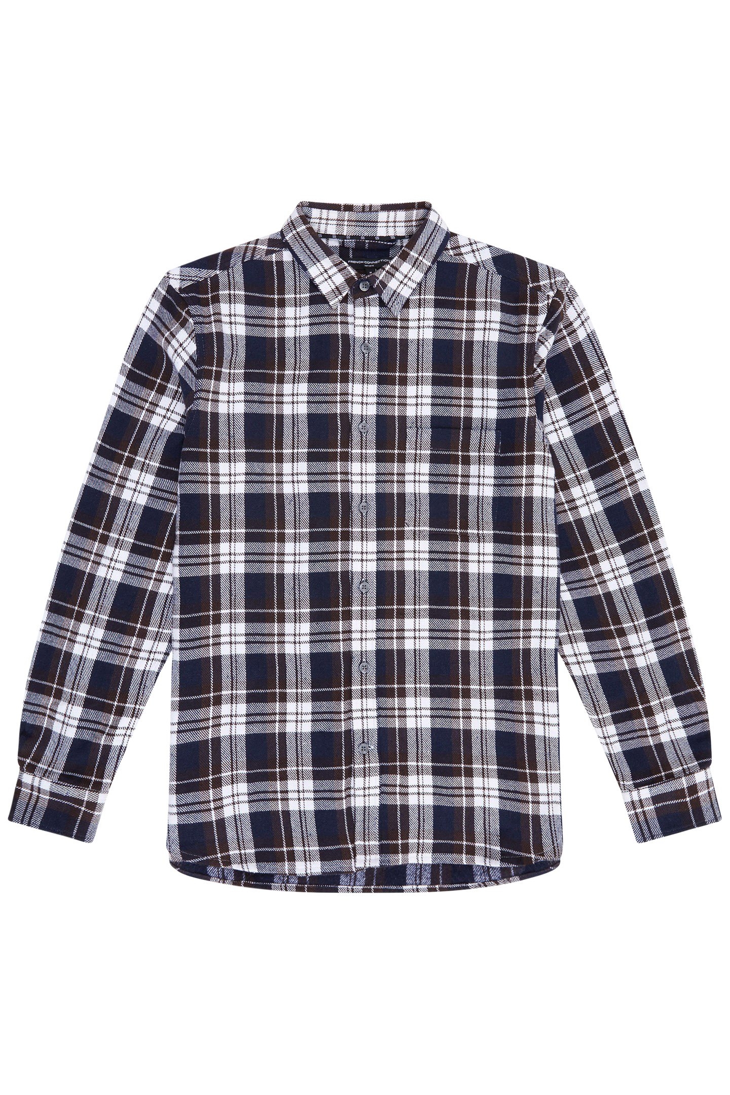 UNBRUSHED FLANNEL CHECK SHIRT NAVY CHECK 4