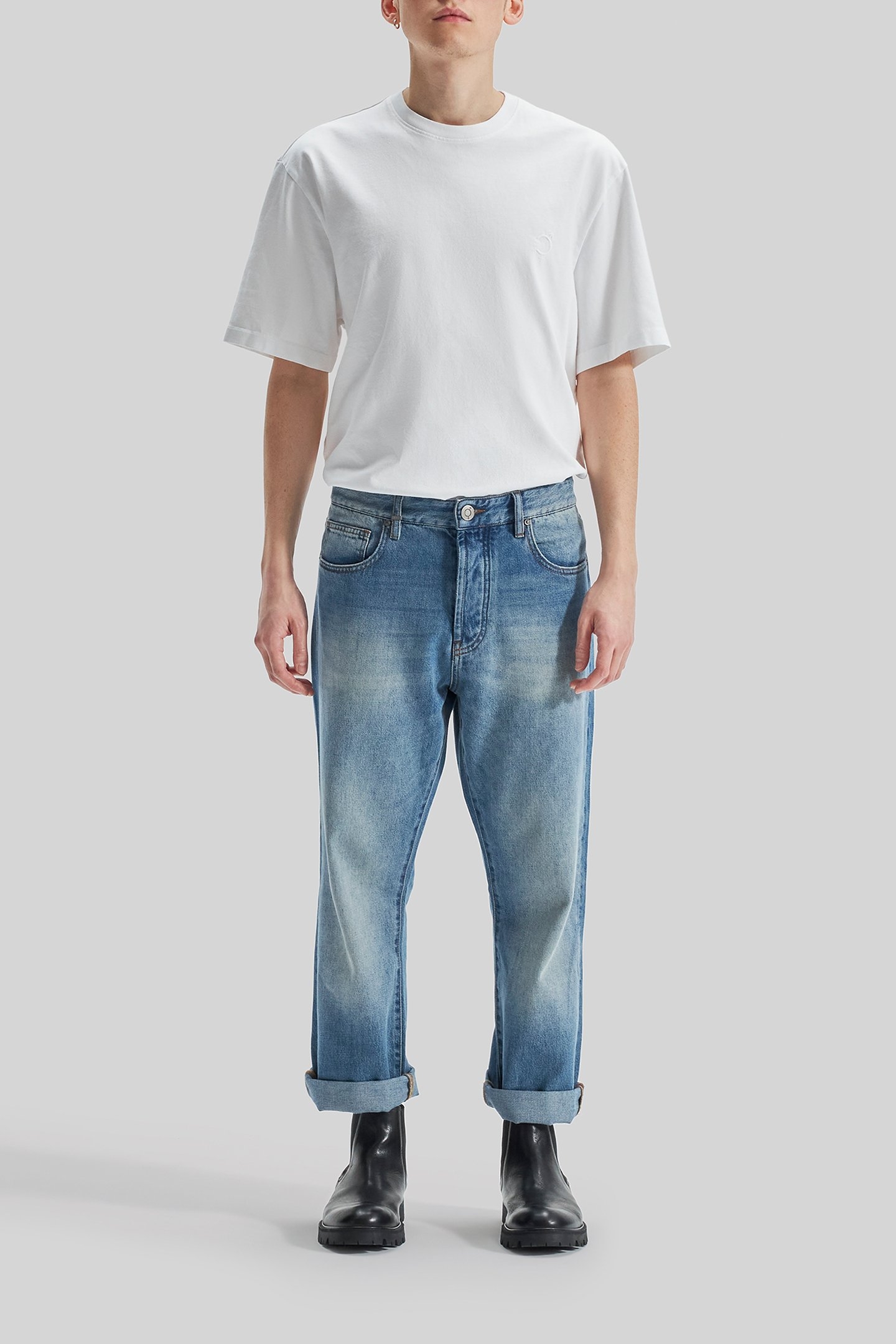 UNISEX INDIGO WATERLESS DENIM REGULAR GENDER FREE JEANS 1