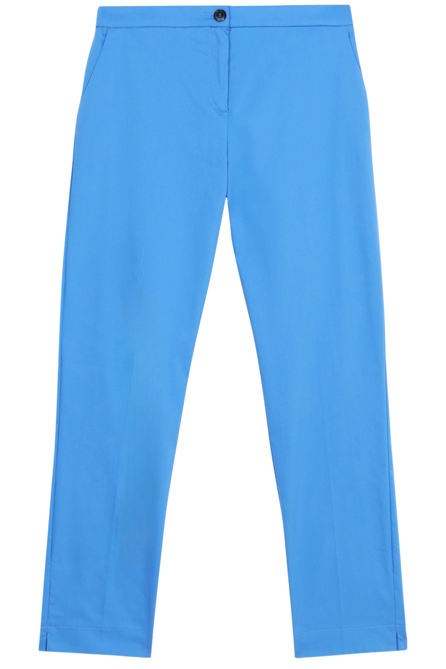 BASIC COTTON-BLEND TROUSERS BLUE 4