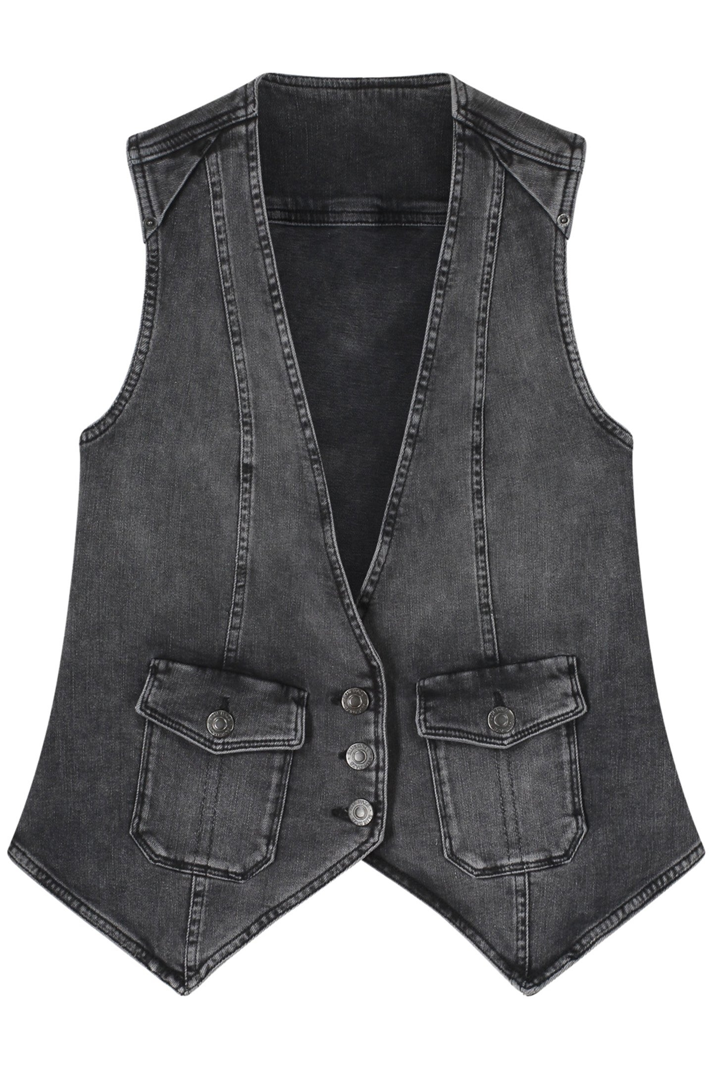 DENIM GILET COTTON BLACK DENIM BLACKS 4