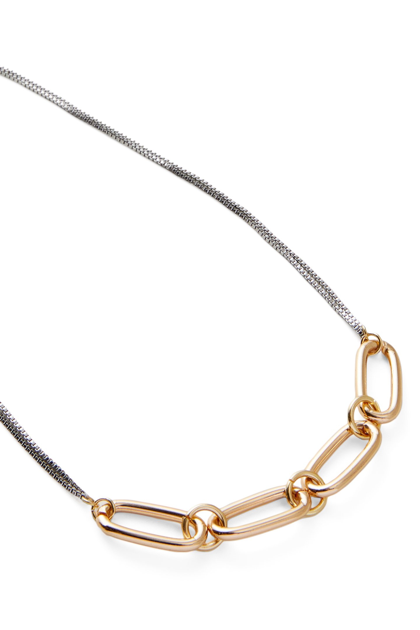 LARGE CHAIN LINK NECKLACE SILVER/GOLD 2
