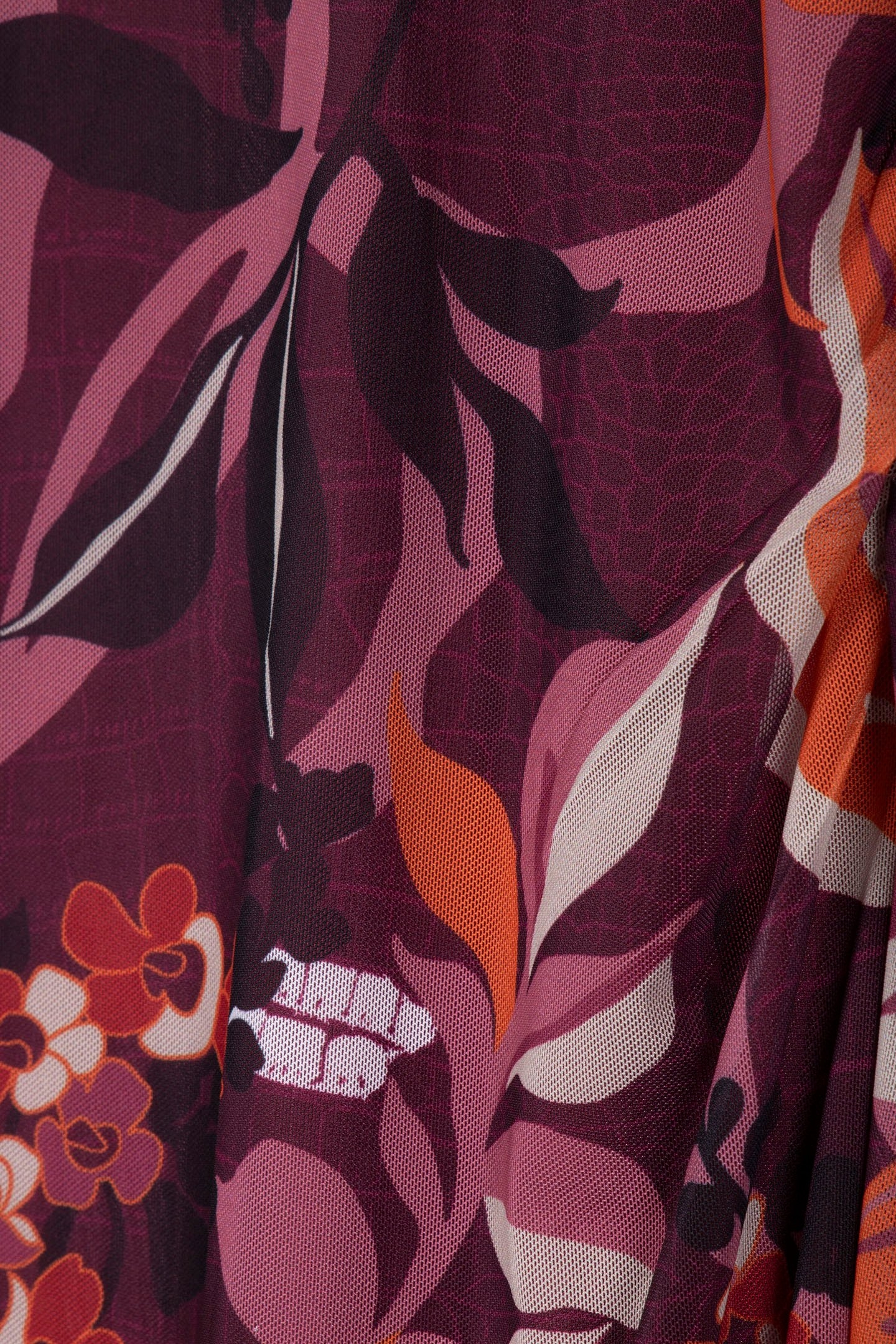 SKIRT MESH LEAVES PRINT PURPLES 4