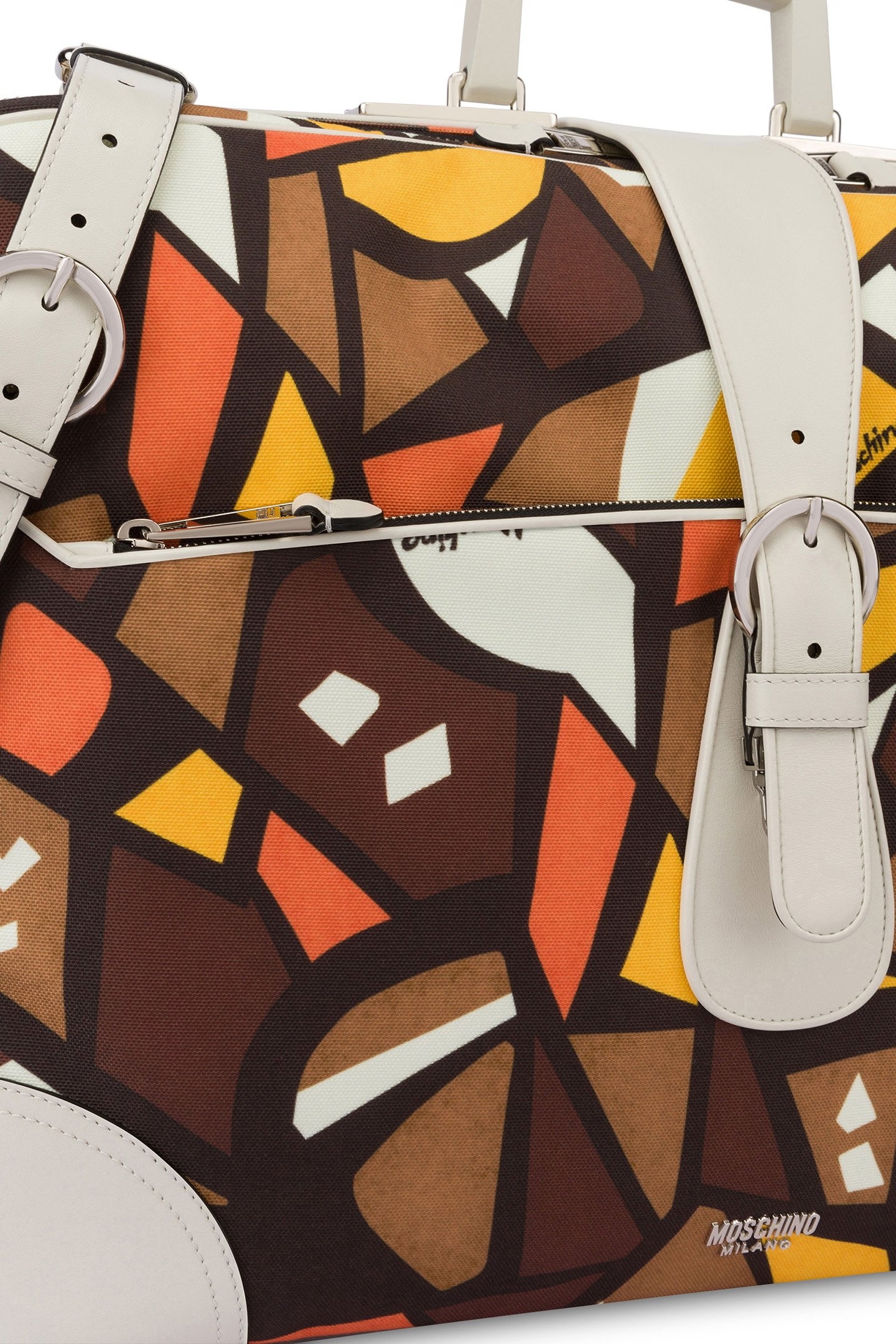 CANVAS TRAVEL BAG WOOD PRINT BROWN 4