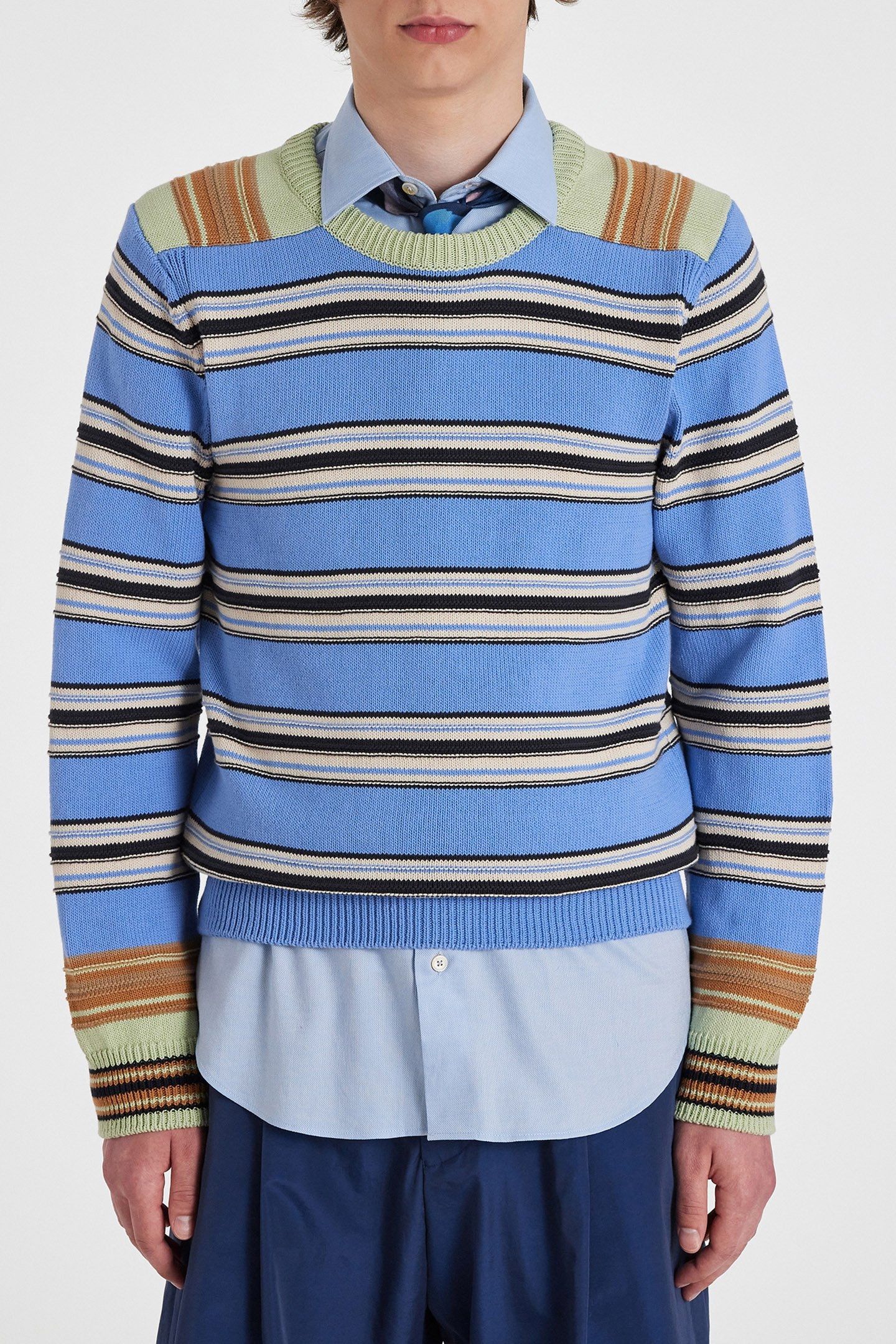 MENS SWEATER CREW NECK BLUE 1