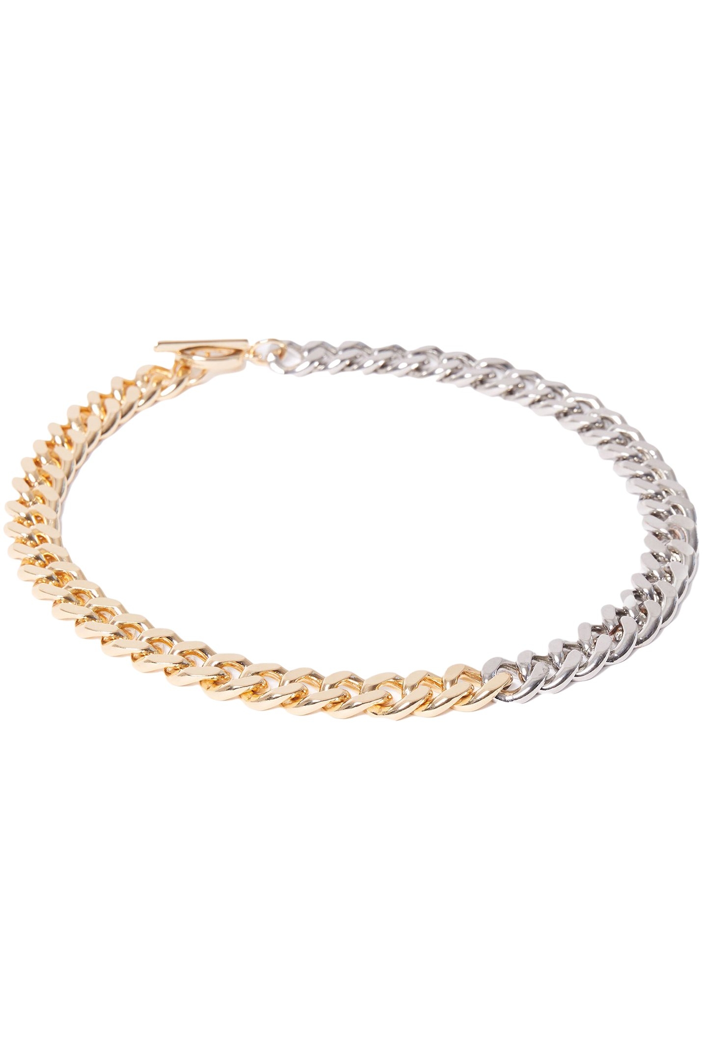 CHUNKY MIXED METAL NECKLACE GOLD/SILVER 2