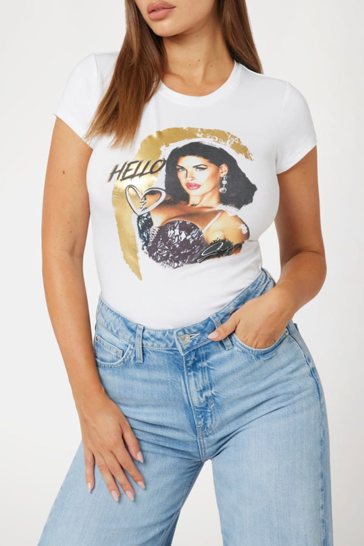 GUESS ECO SS HELLO R5 TEE PURE WHITE 1