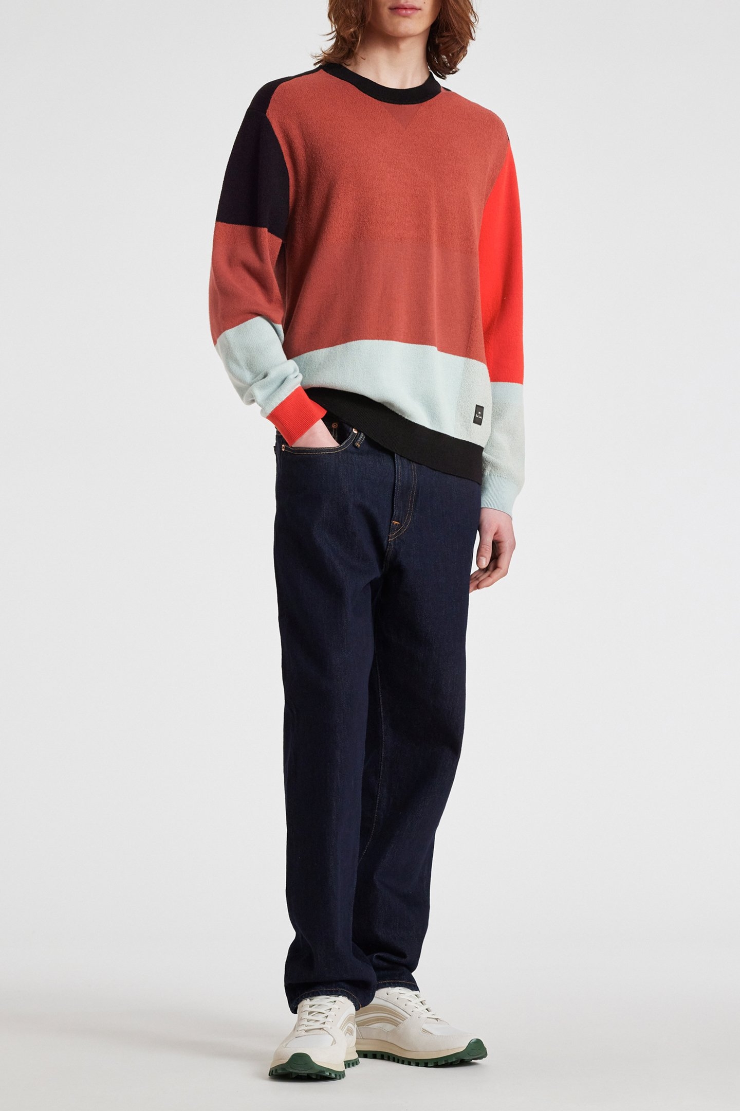 MENS SWEATER CREW NECK BRICK RED 3