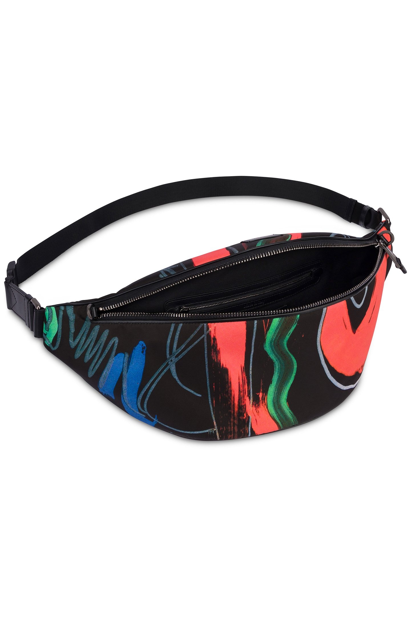 LARGE NYLON WAIST BAG SHADOWS & SQUIGGLES GREY 3