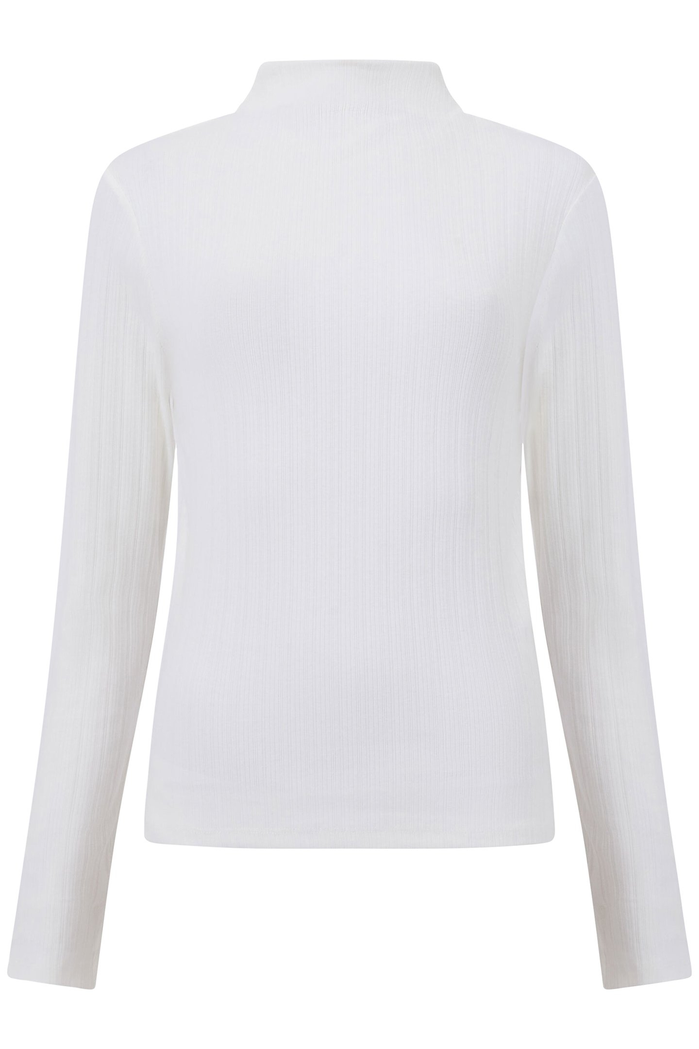 SASIA RIB LONG SLEEVE TOP WINTER WHITE 4
