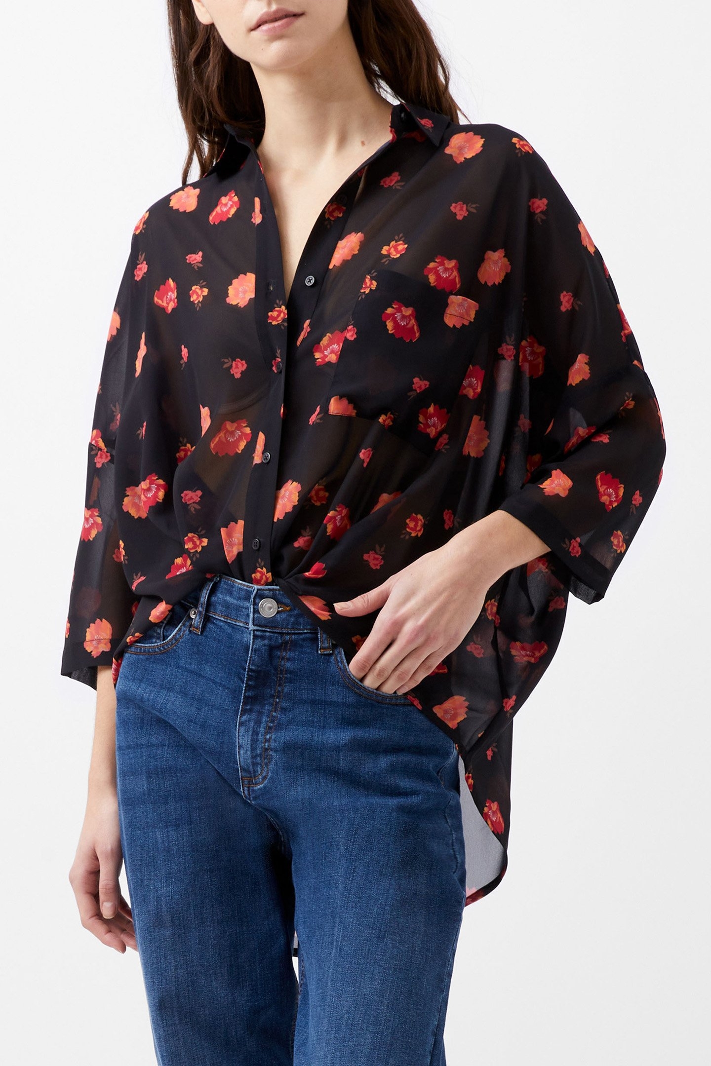 ELLA ROSE S/S TWIST FRONT TOP MARINE MULTI 1