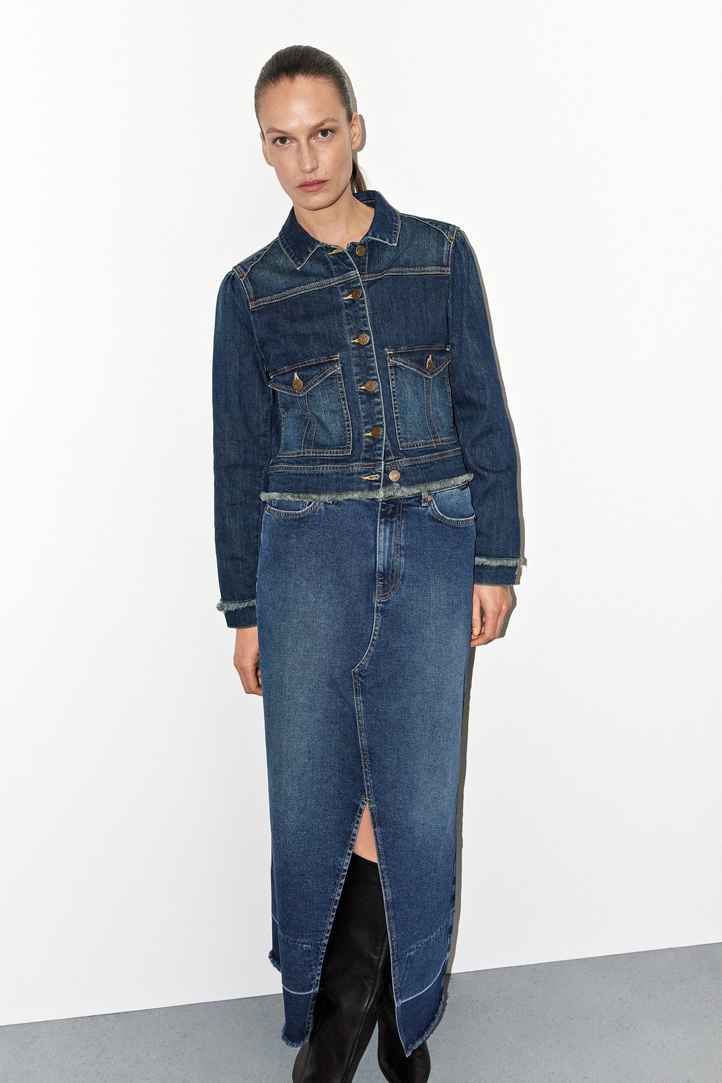 DENIM SKIRT COTTON COMFORD DENIM BLUES 7