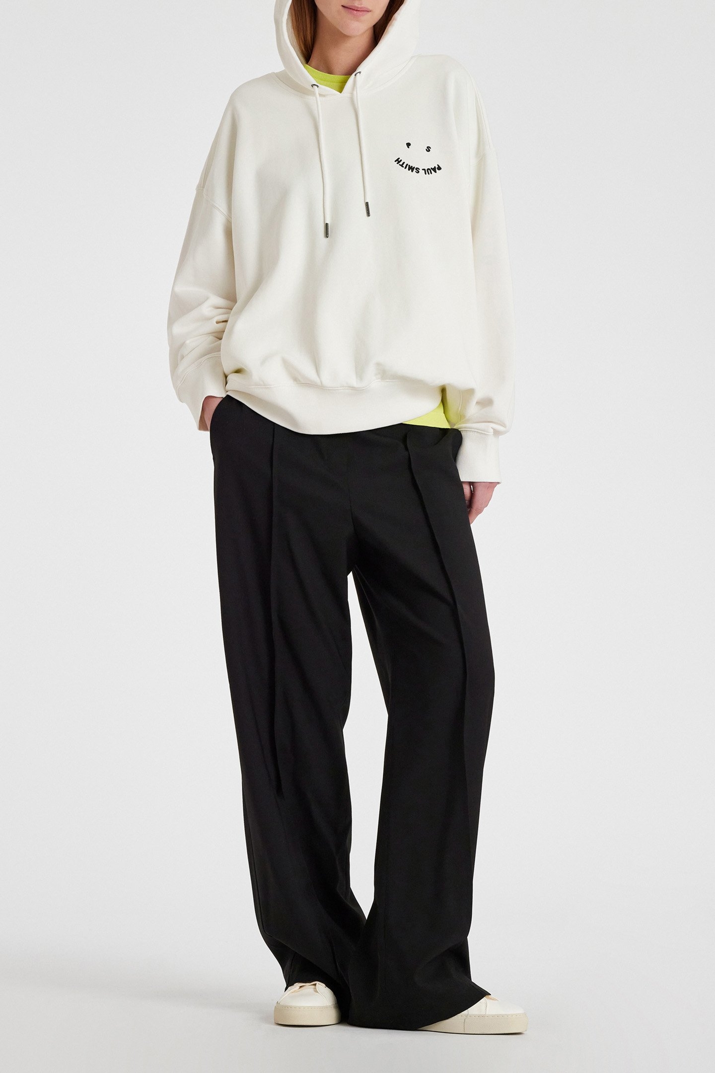 WOMENS LS HOODIE PS HAPPY OFF WHITE 3