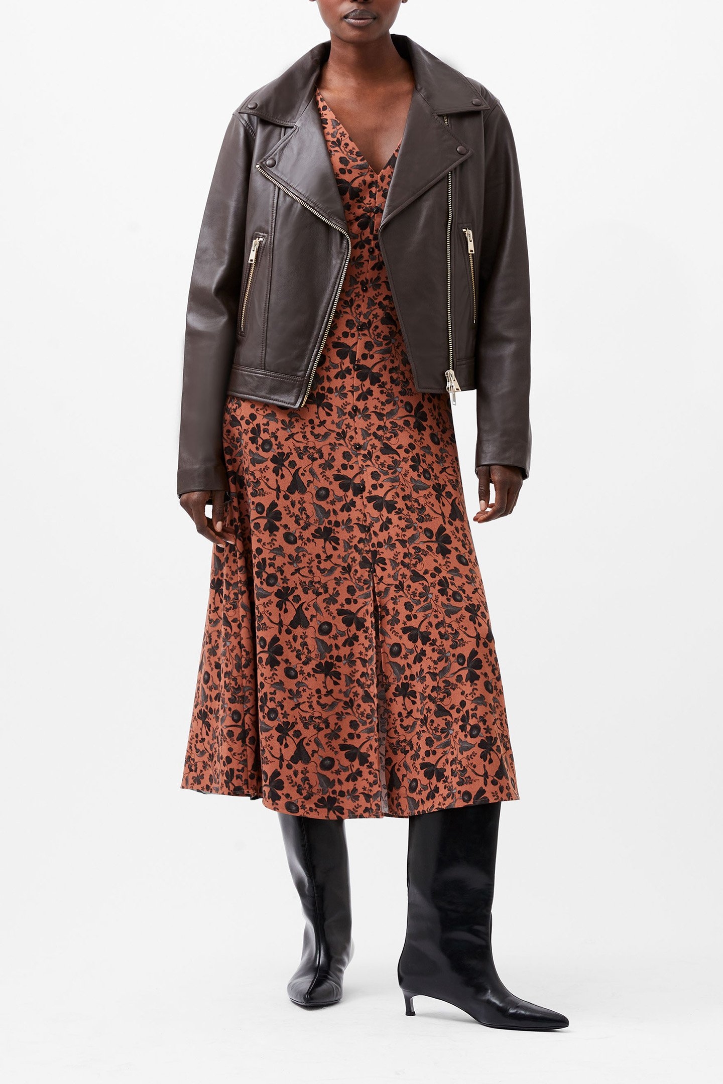 BECKET LEATHER MILITARY JACKET CHOCOLATE GANACHE 1