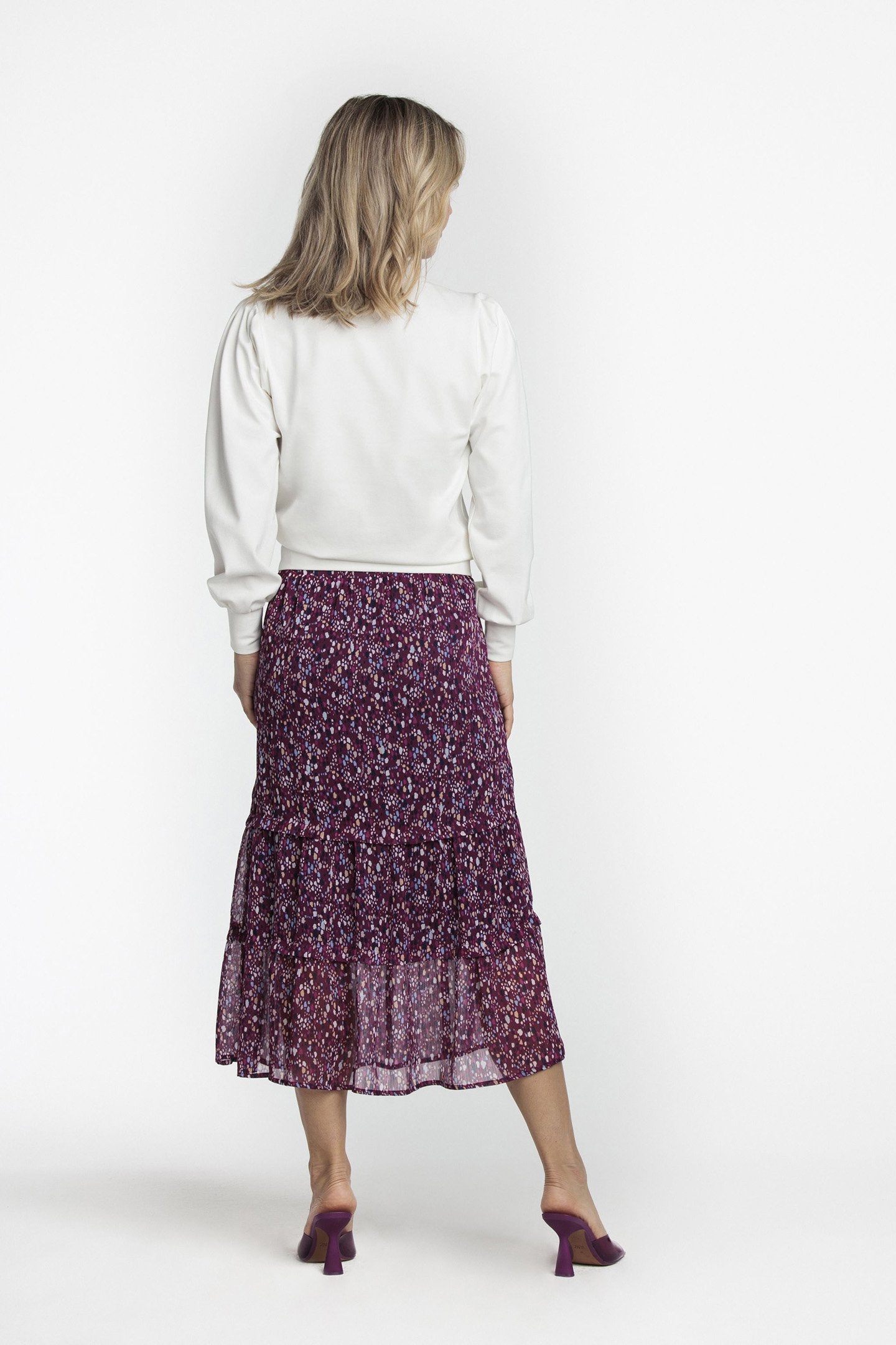 SKIRT COLORFUL DOTS PRINT REDS 2