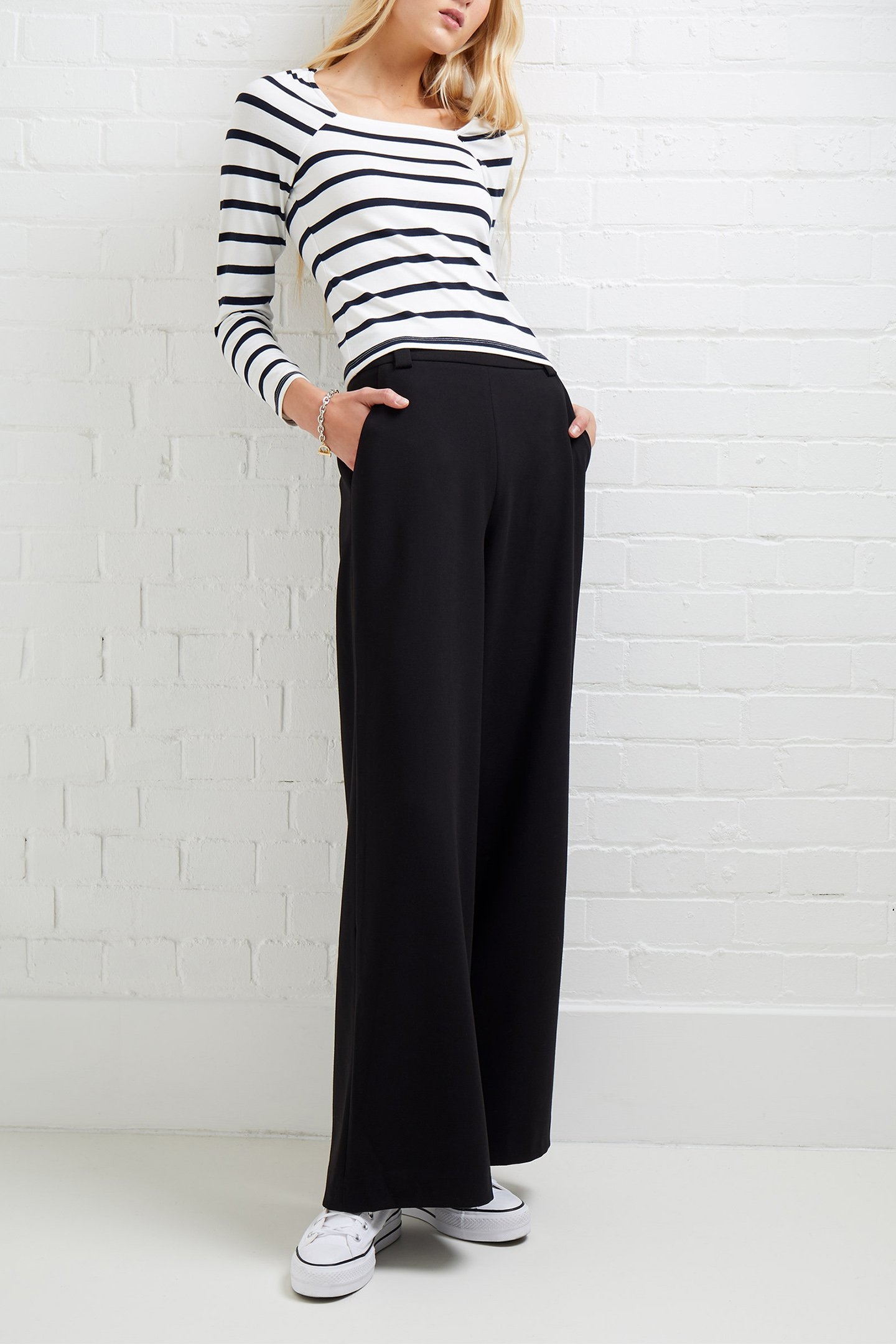 RALLIE STRIPE LS SQ NK TEE STRIPE S WHITE/MARIN 2