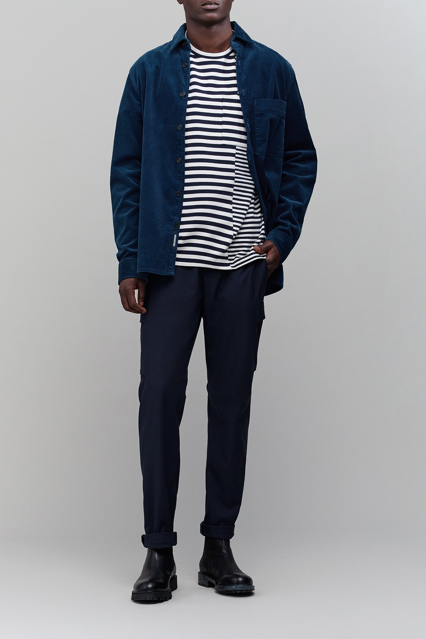 REGULAR COBALT CORDUROY OVERSHIRT 3