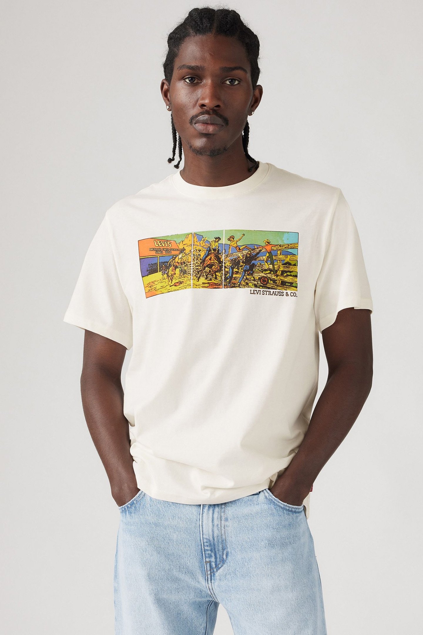 SS RELAXED FIT TEE ARCHIVAL RODEO EGRET 1